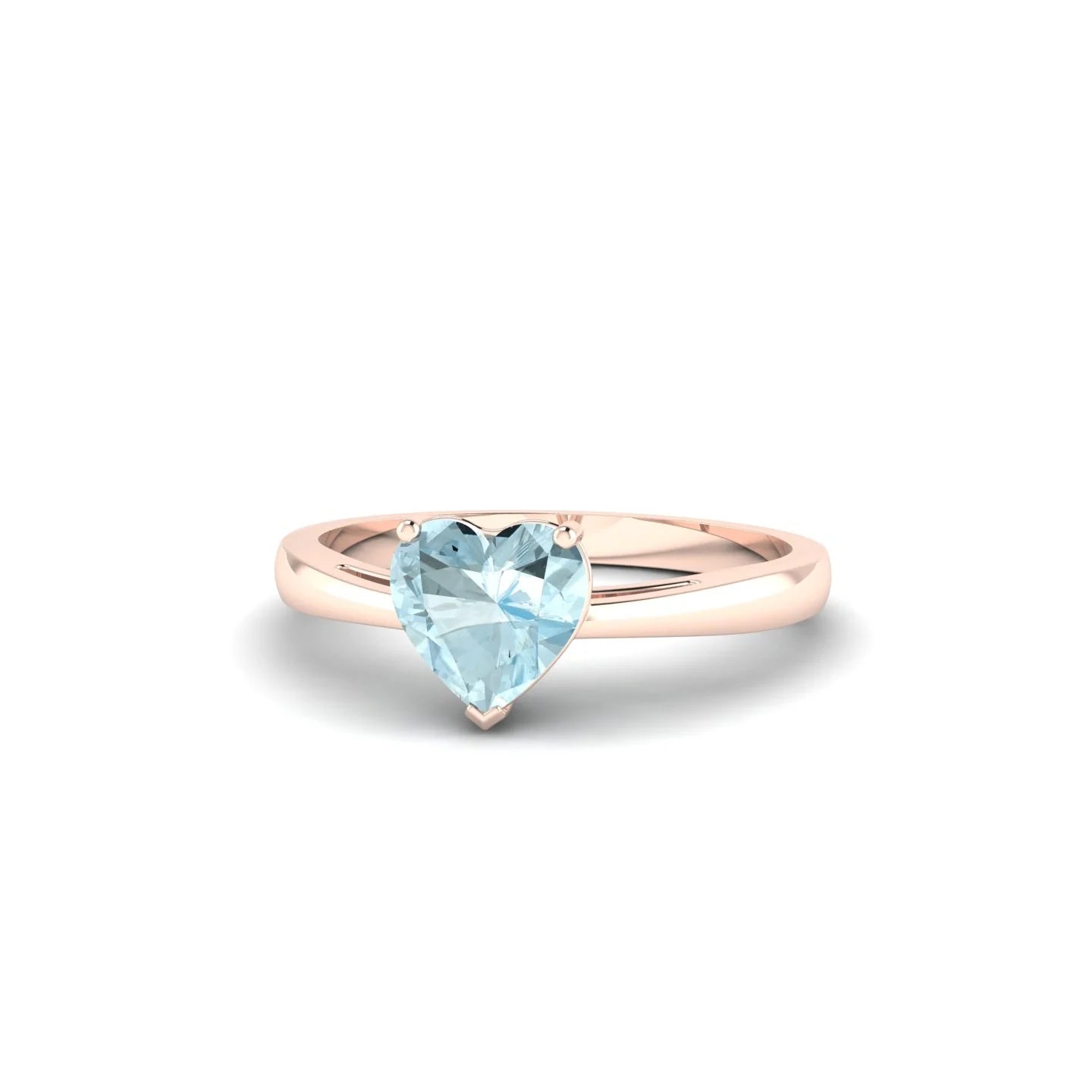 Zenith | 18k Rose Gold 6 mm Heart Aquamarine Ring