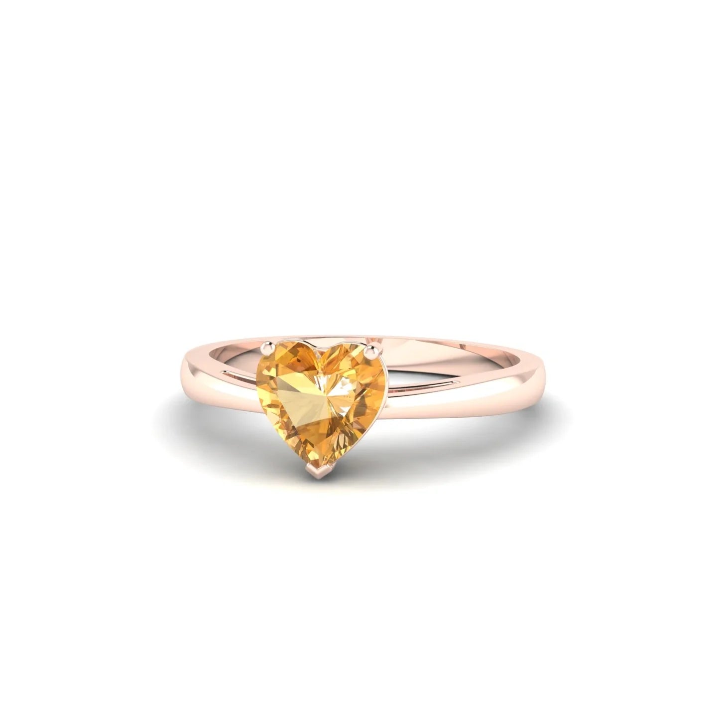 Zenith | 18k Rose Gold 6 mm Heart Citrine Ring