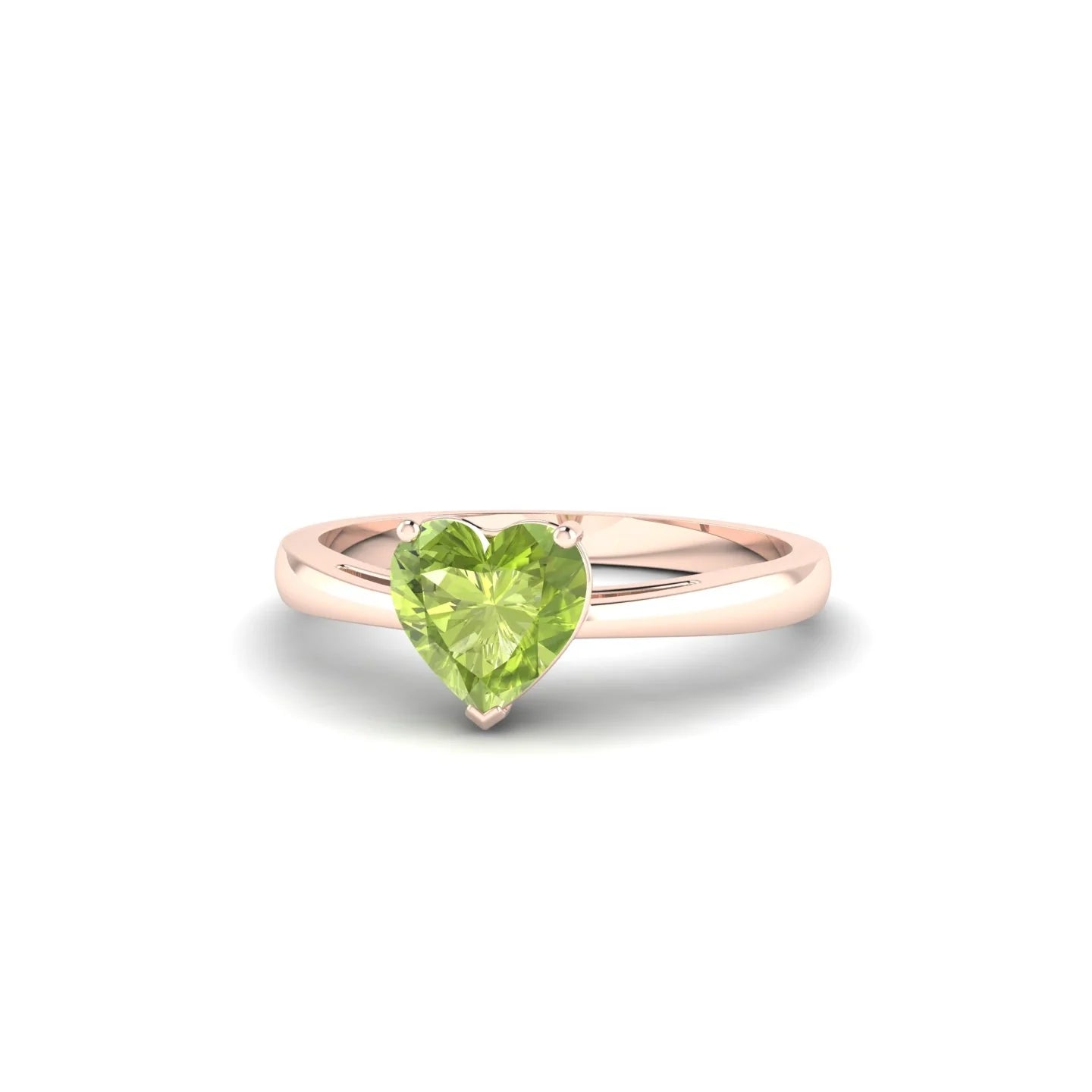 Zenith | 18k Rose Gold 6 mm Heart Peridot Ring