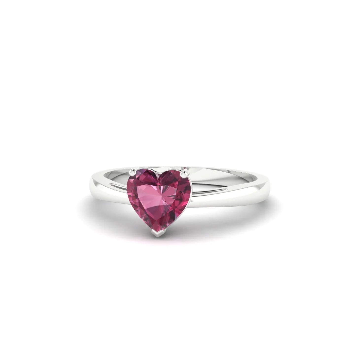 Zenith | 18k White Gold 6 mm Heart Rhodolite Ring