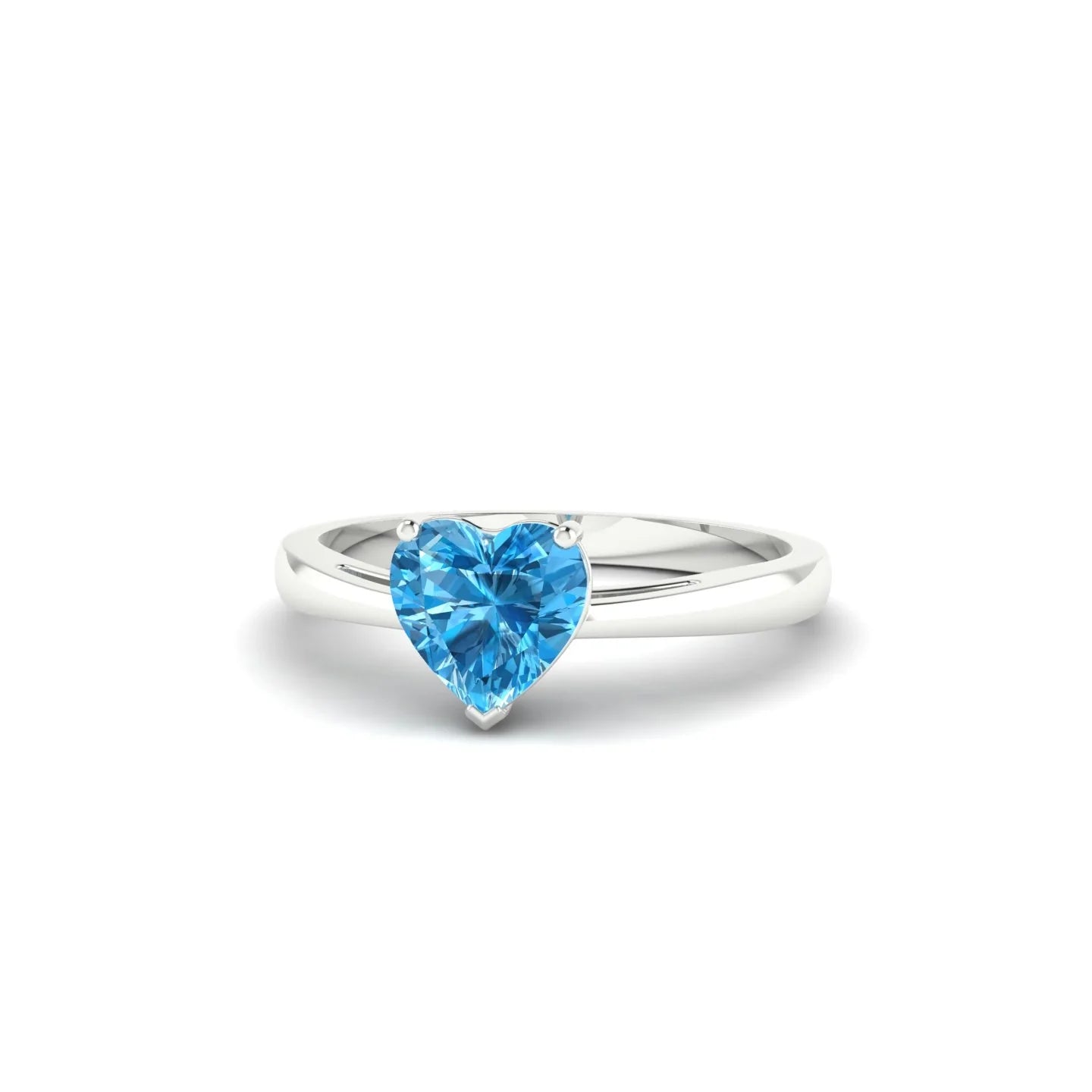 Zenith | 18k White Gold 6 mm Heart Topaz Ring