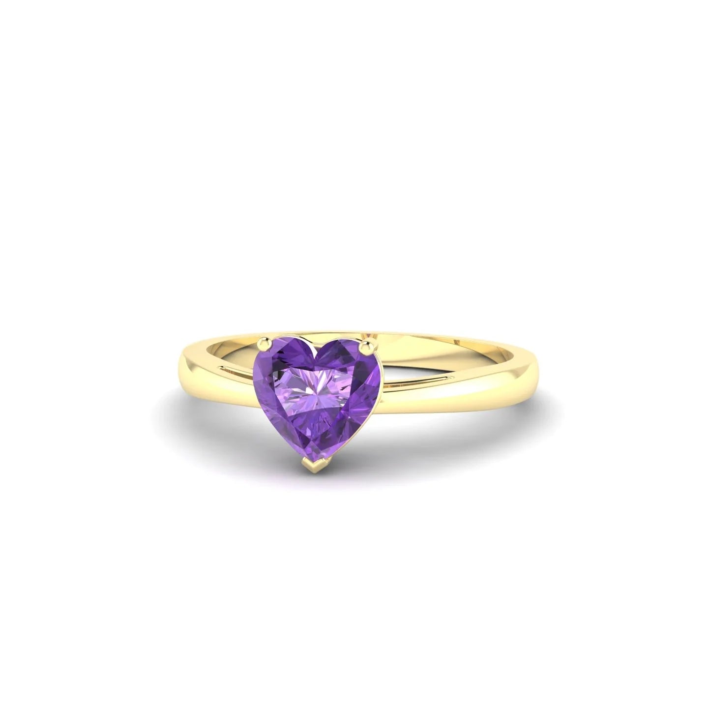 Zenith | 18k Yellow Gold 6 mm Heart Amethyst Ring
