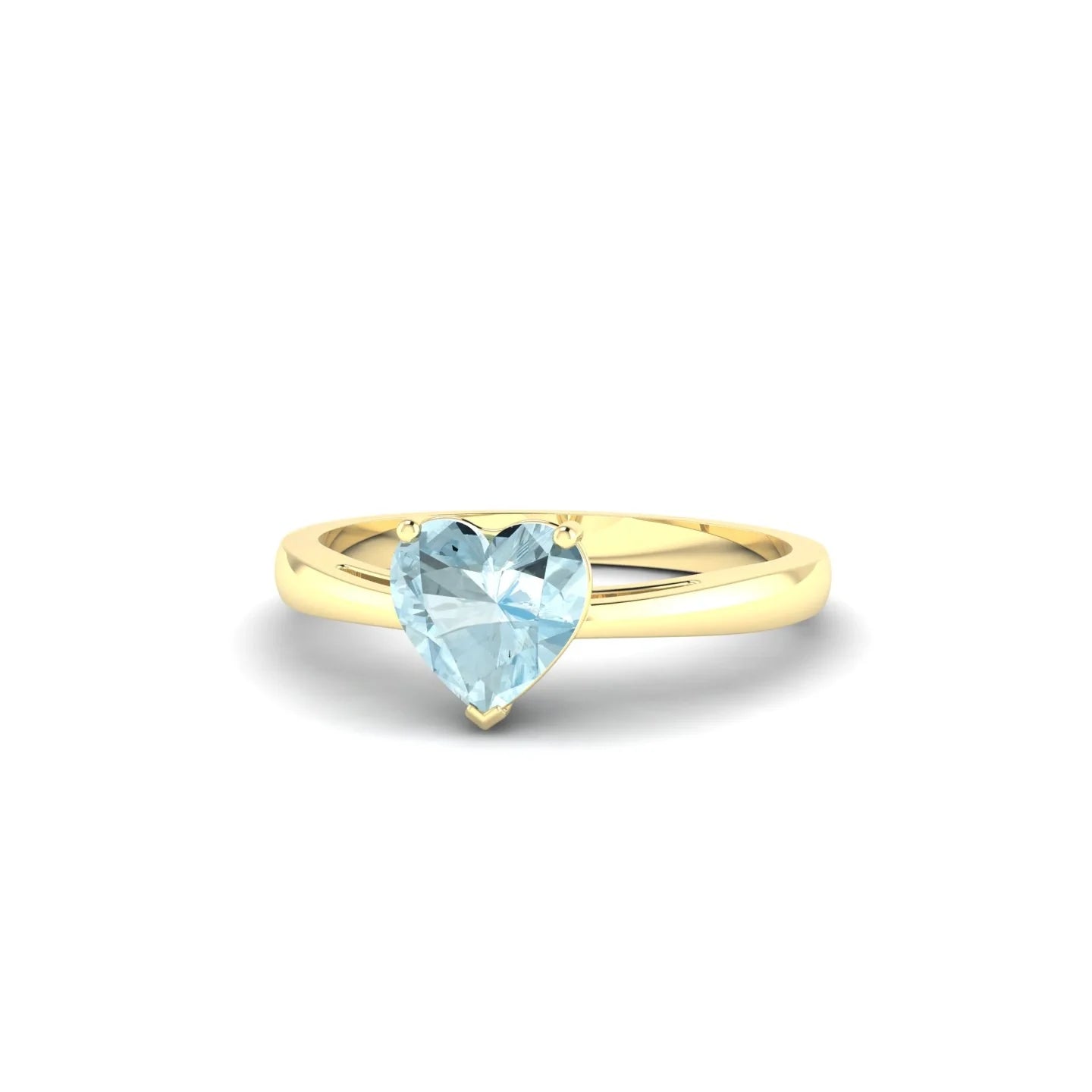 Zenith | 18k Yellow Gold 6 mm Heart Aquamarine Ring