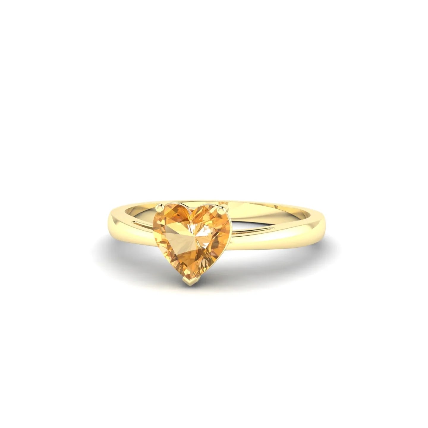 Zenith | 18k Yellow Gold 6 mm Heart Citrine Ring