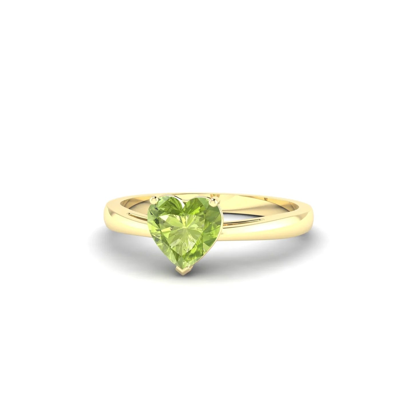Zenith | 18k Yellow Gold 6 mm Heart Peridot Ring