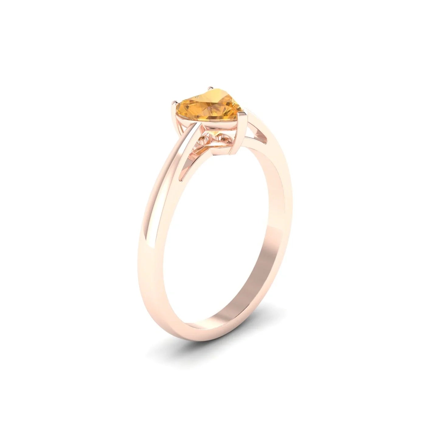 Zenith | 18k Rose Gold 6 mm Heart Citrine Ring