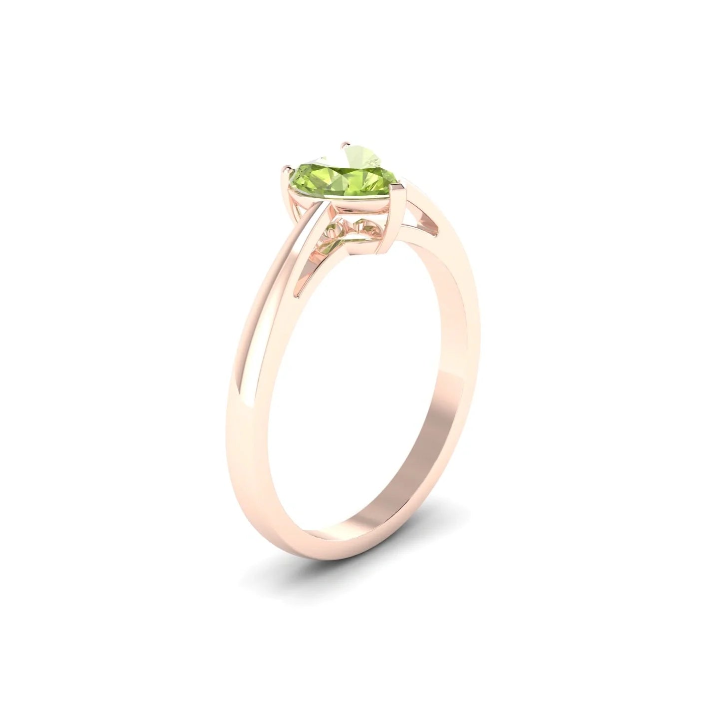 Zenith | 18k Rose Gold 6 mm Heart Peridot Ring
