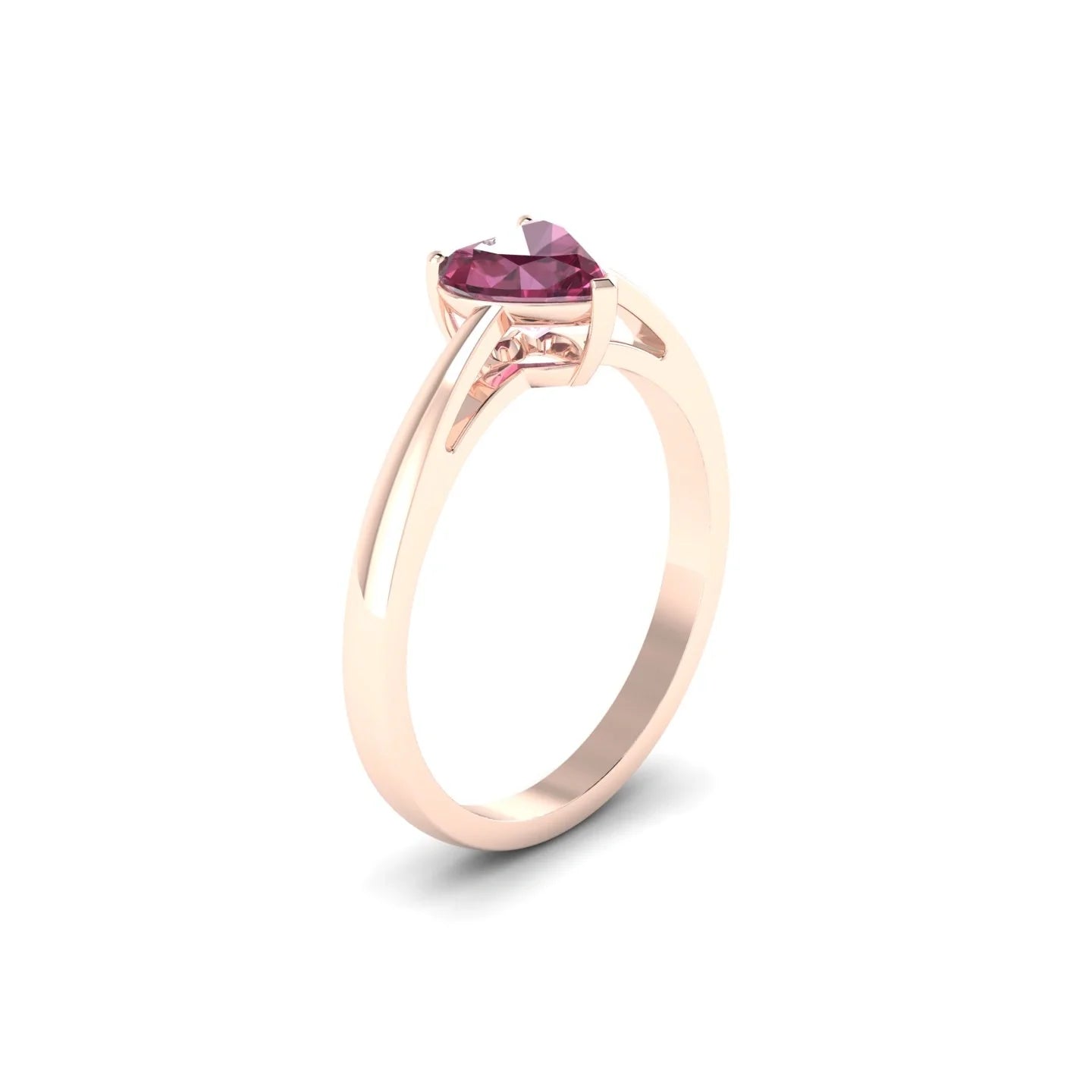 Zenith | 18k Rose Gold 6 mm Heart Rhodolite Ring