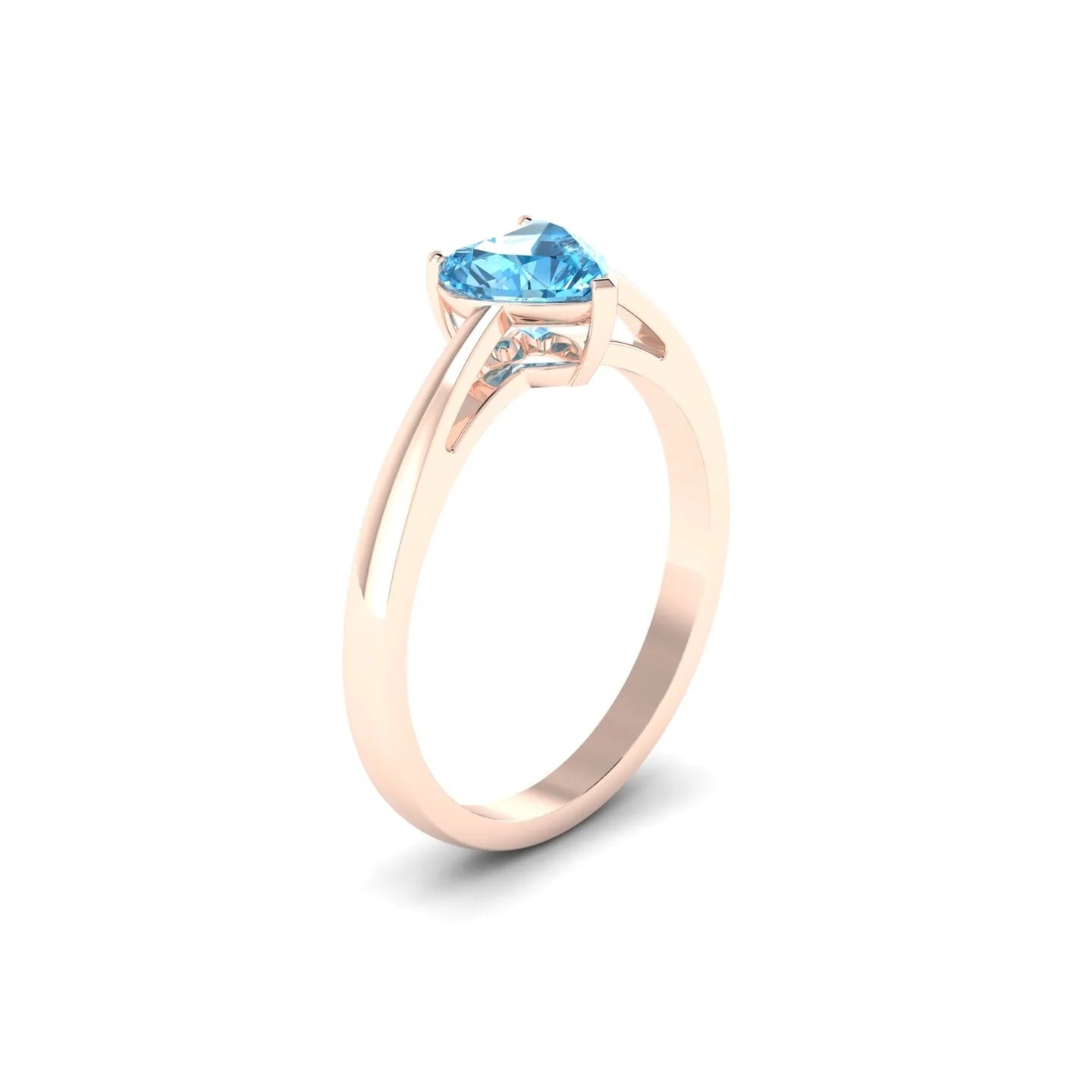 Zenith | 18k Rose Gold 6 mm Heart Topaz Ring