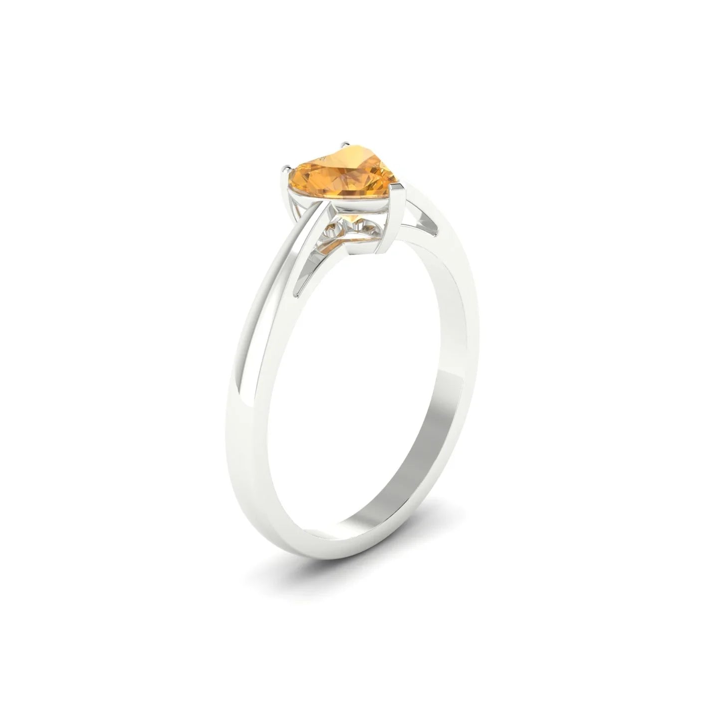 Zenith | 18k White Gold 6 mm Heart Citrine Ring