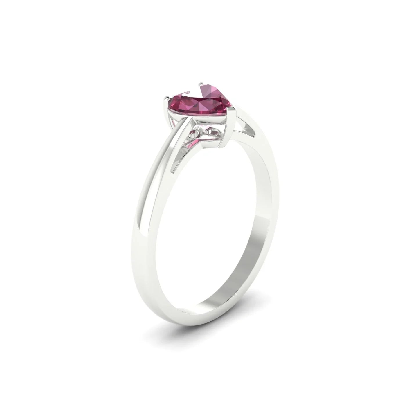 Zenith | 18k White Gold 6 mm Heart Rhodolite Ring