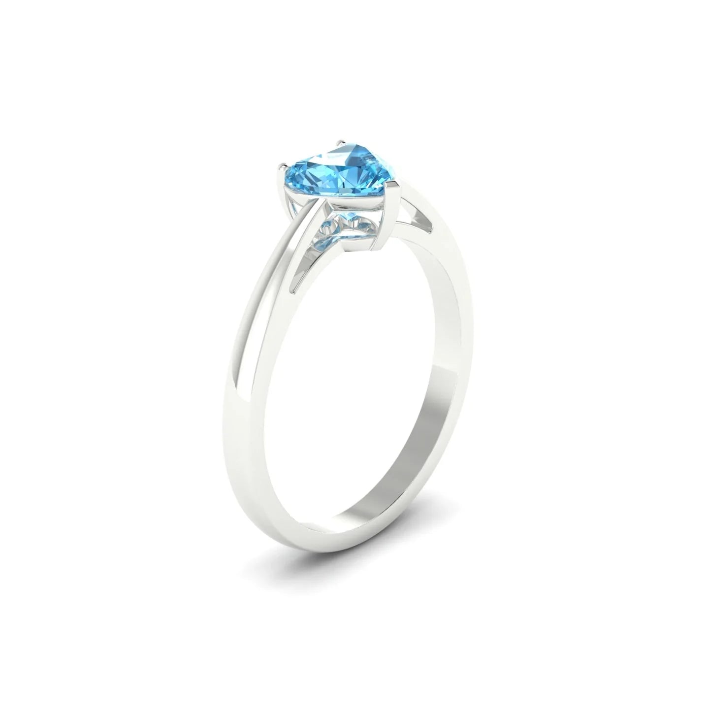 Zenith | 18k White Gold 6 mm Heart Topaz Ring