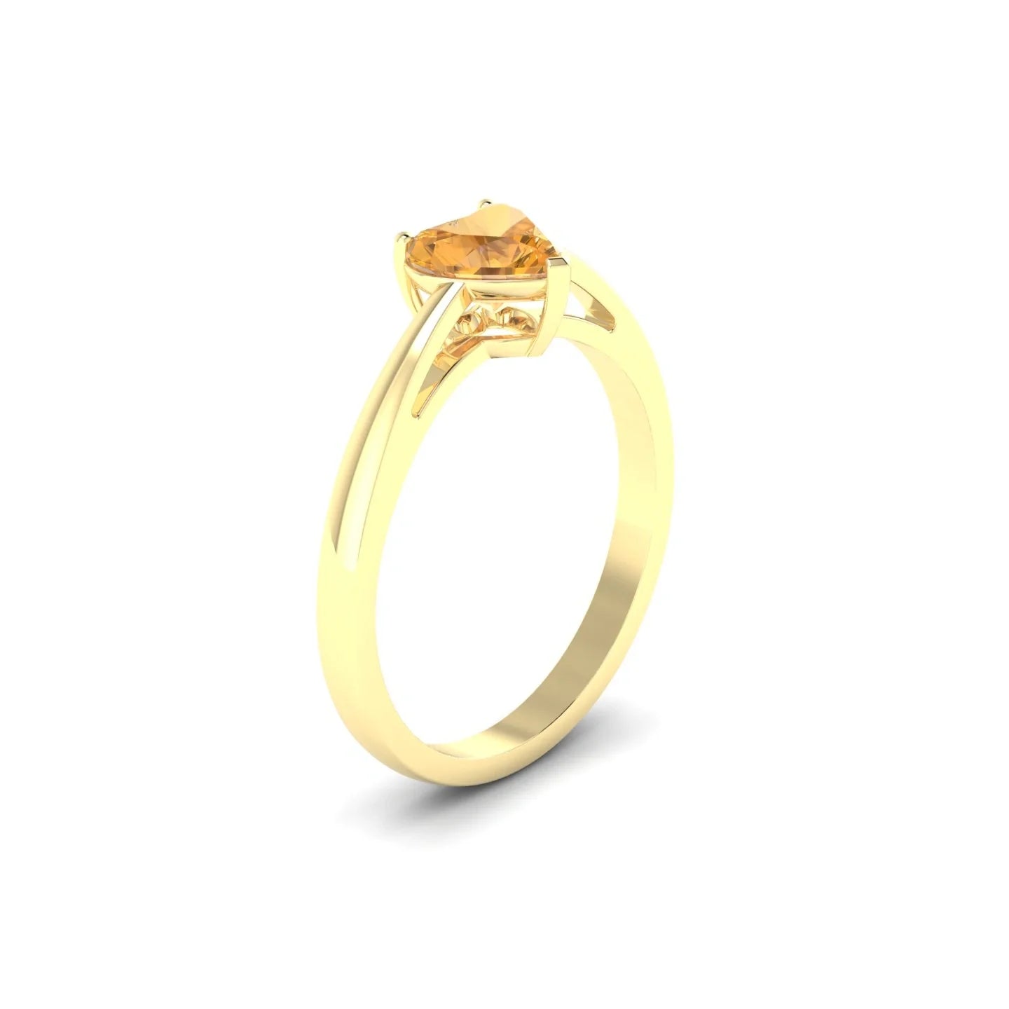 Zenith | 18k Yellow Gold 6 mm Heart Citrine Ring