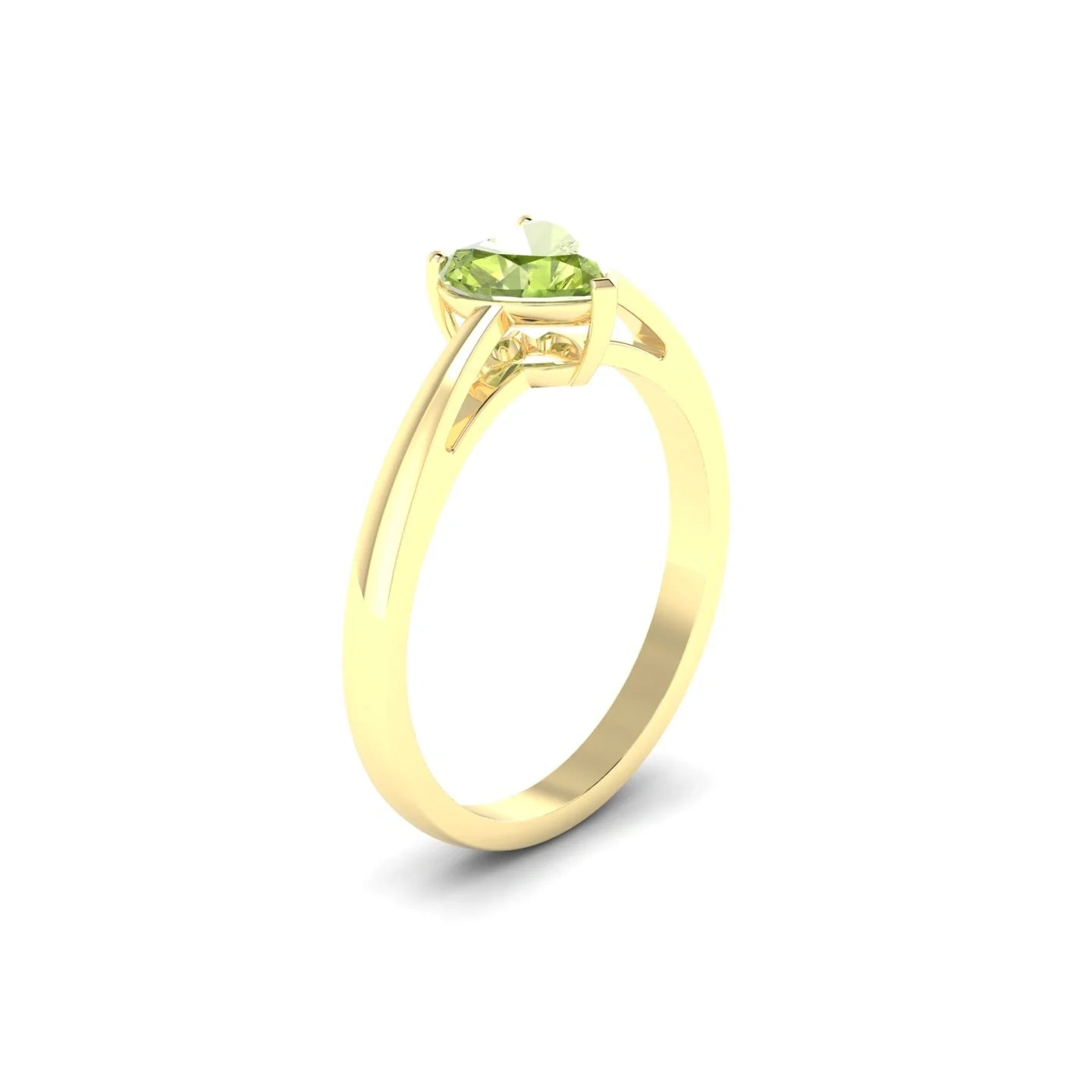 Zenith | 18k Yellow Gold 6 mm Heart Peridot Ring