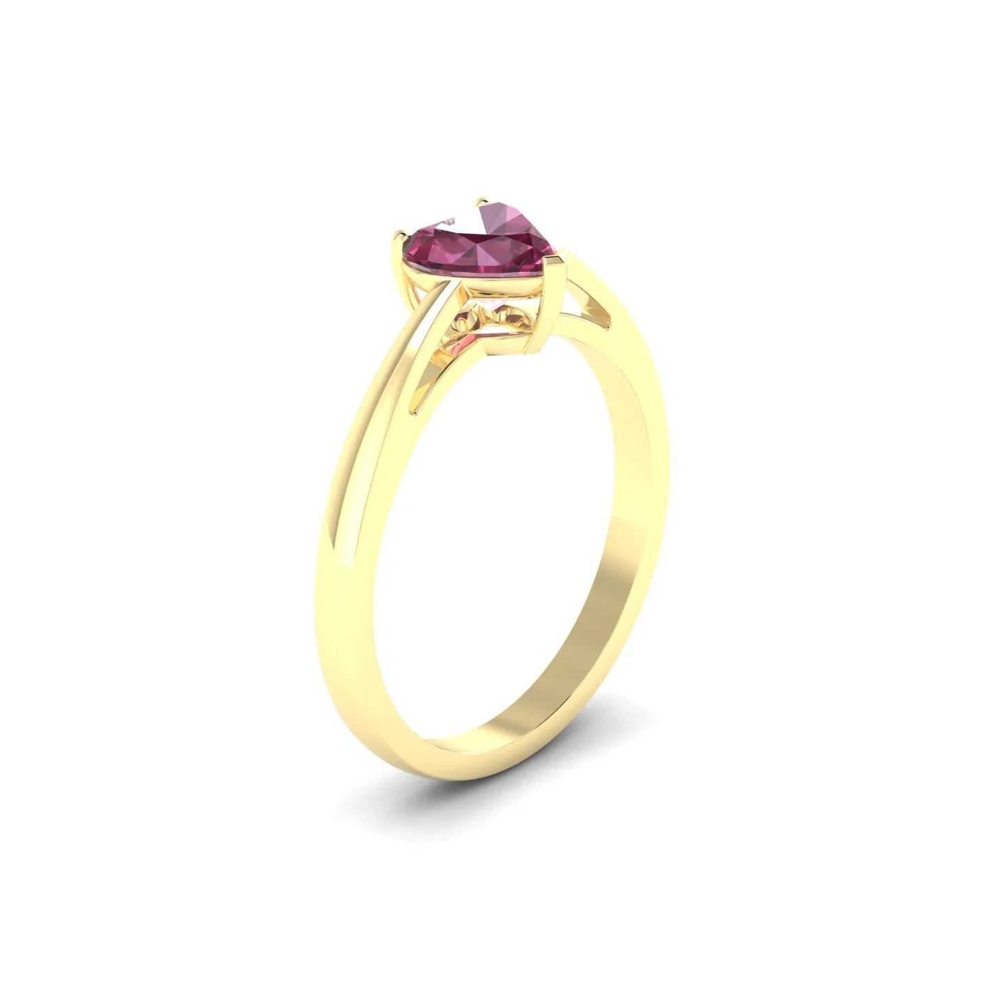 Zenith | 18k Yellow Gold 6 mm Heart Rhodolite Ring