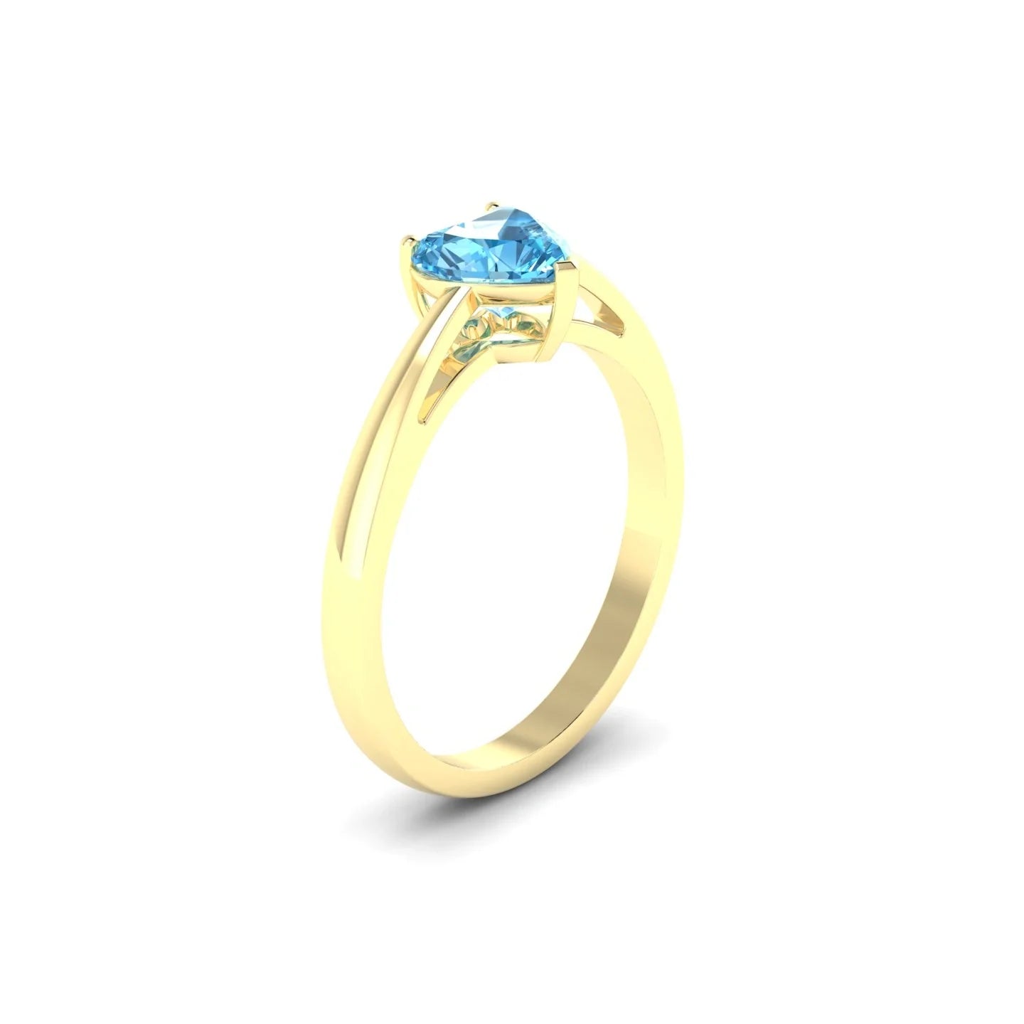 Zenith | 18k Yellow Gold 6 mm Heart Topaz Ring