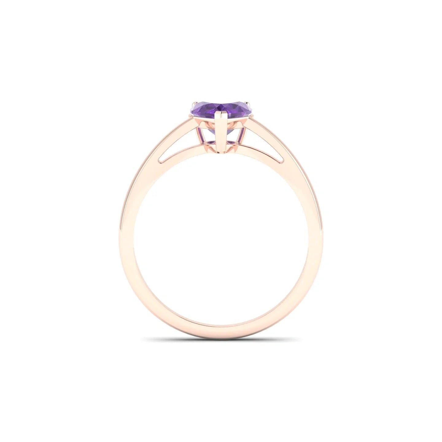 Zenith | 18k Rose Gold 6 mm Heart Amethyst Ring