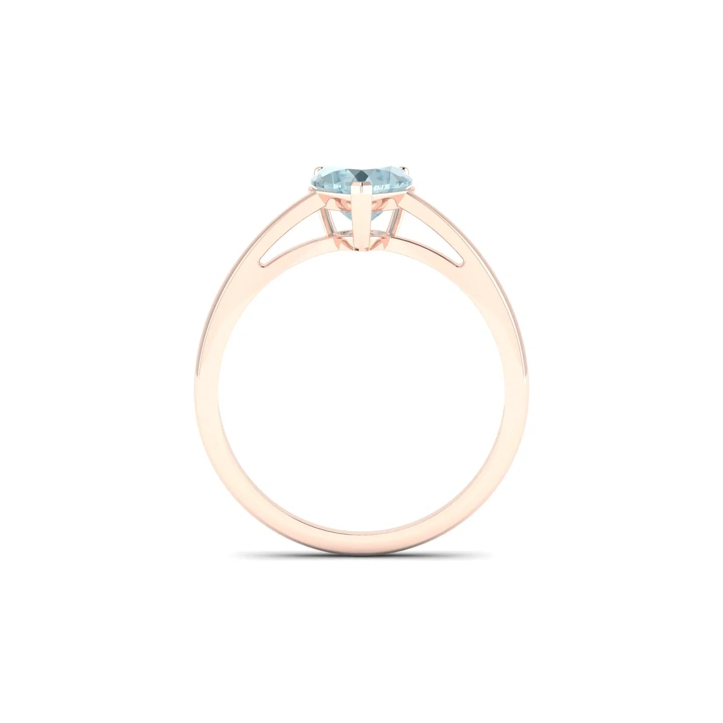 Zenith | 18k Rose Gold 6 mm Heart Aquamarine Ring