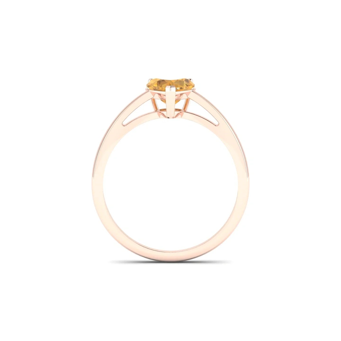 Zenith | 18k Rose Gold 6 mm Heart Citrine Ring