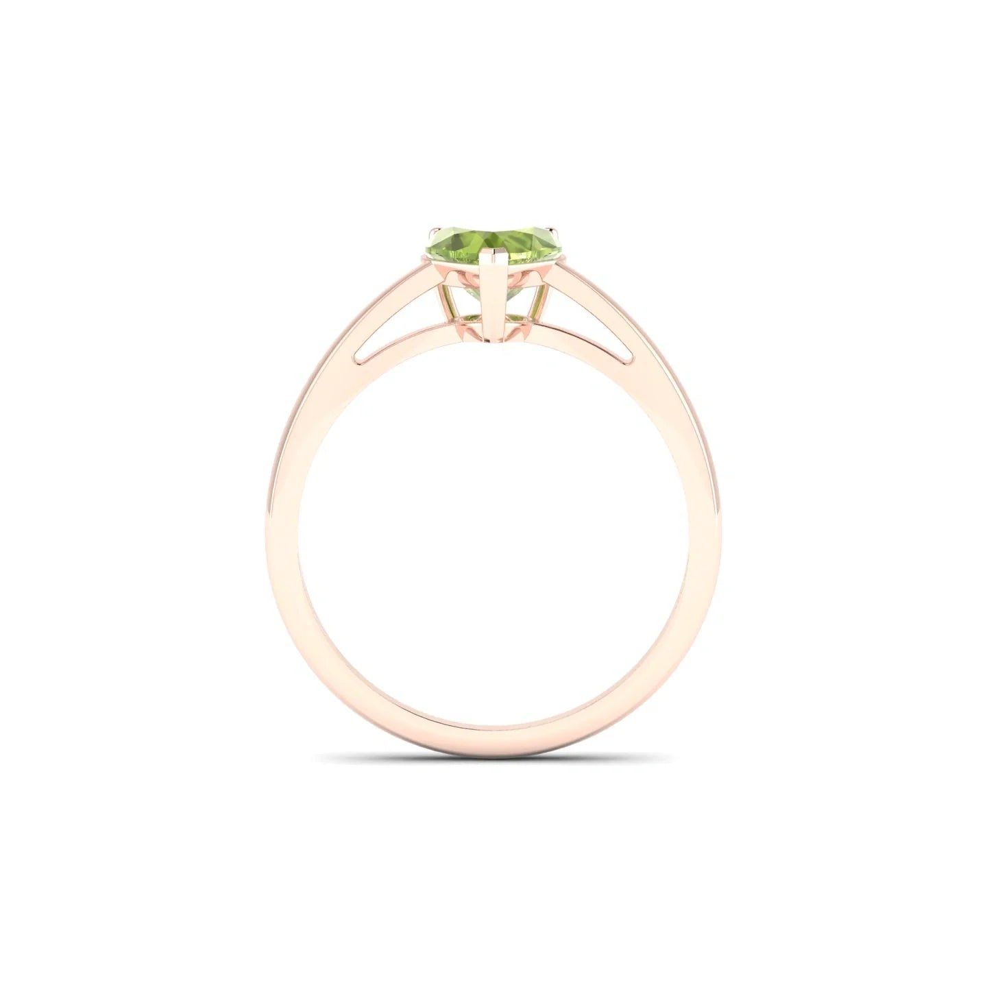 Zenith | 18k Rose Gold 6 mm Heart Peridot Ring