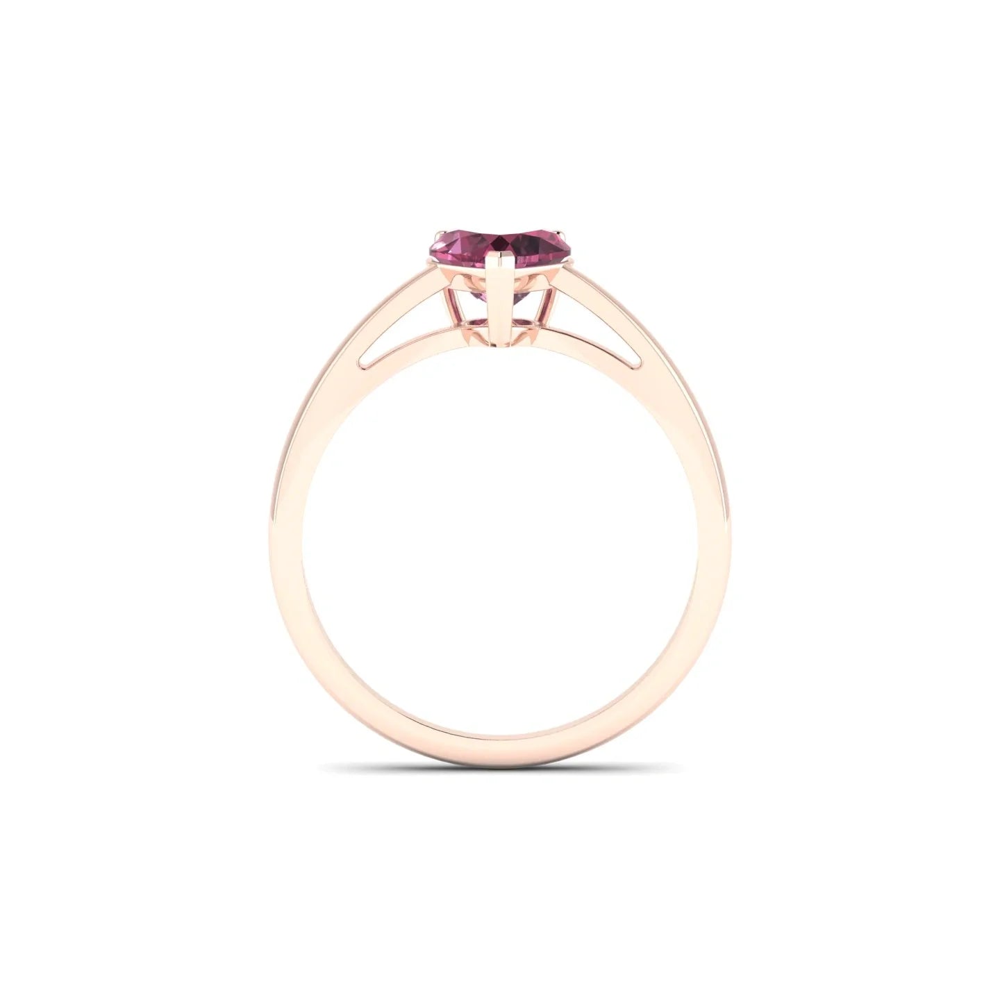 Zenith | 18k Rose Gold 6 mm Heart Rhodolite Ring