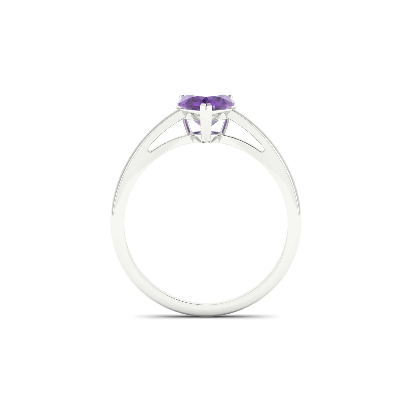 Zenith | 18k White Gold 6 mm Heart Amethyst Ring