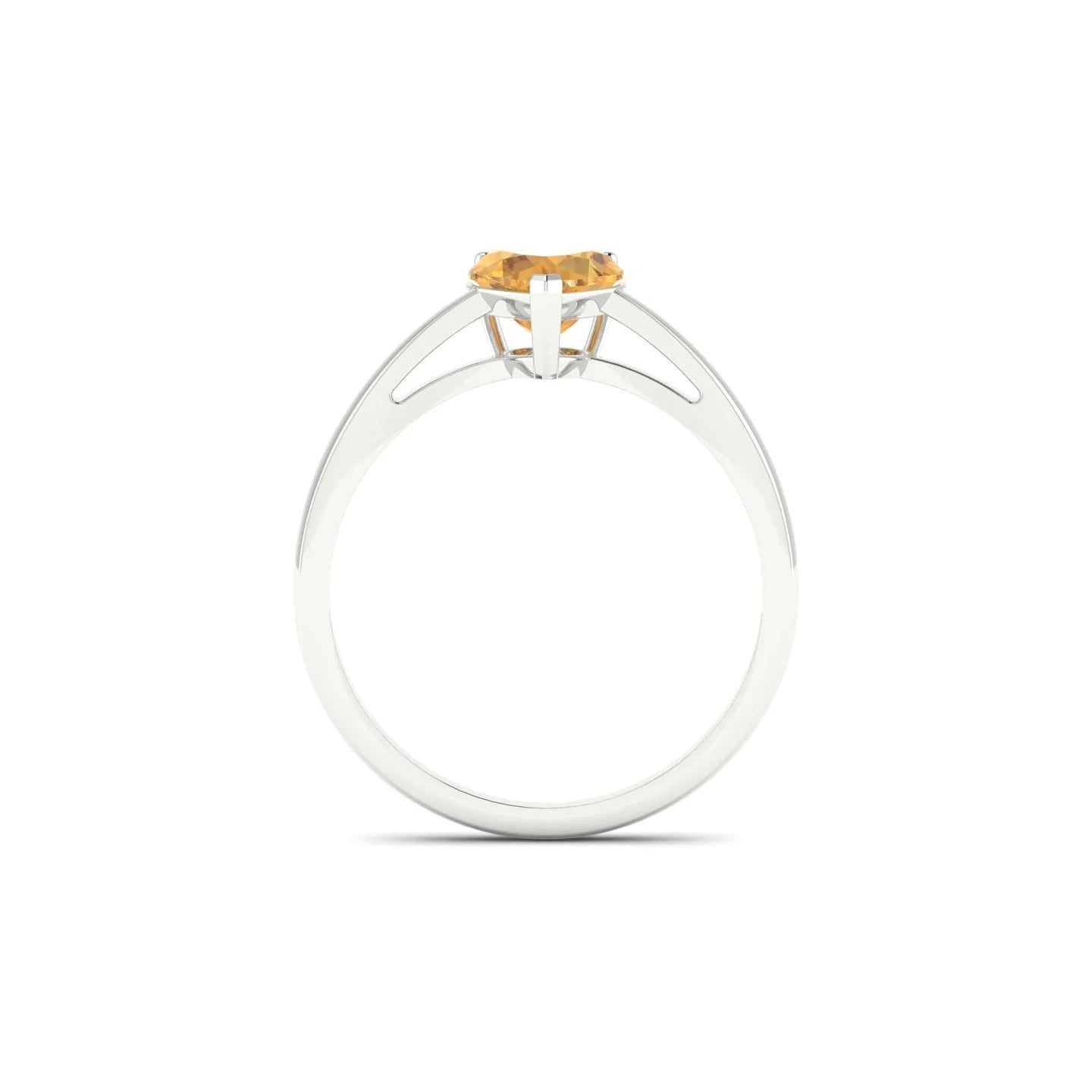 Zenith | 18k White Gold 6 mm Heart Citrine Ring