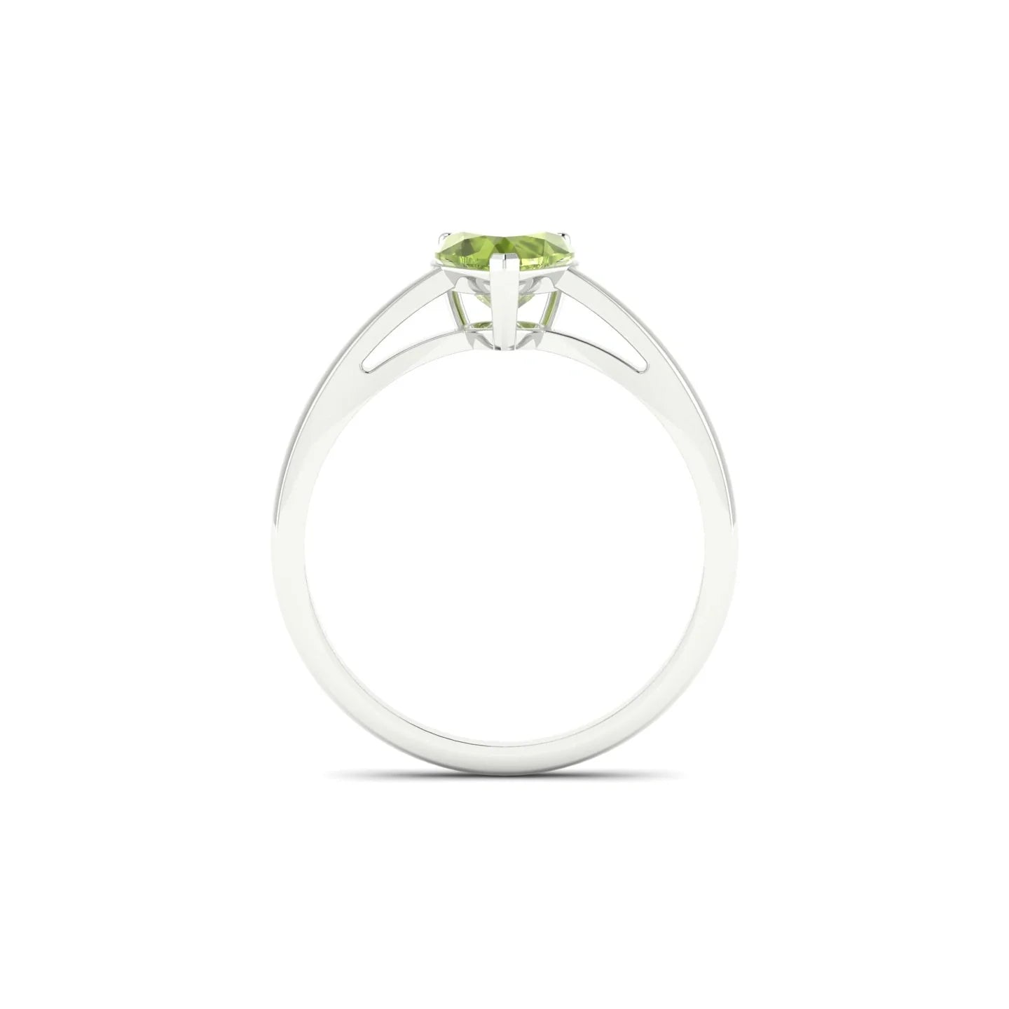 Zenith | 18k White Gold 6 mm Heart Peridot Ring