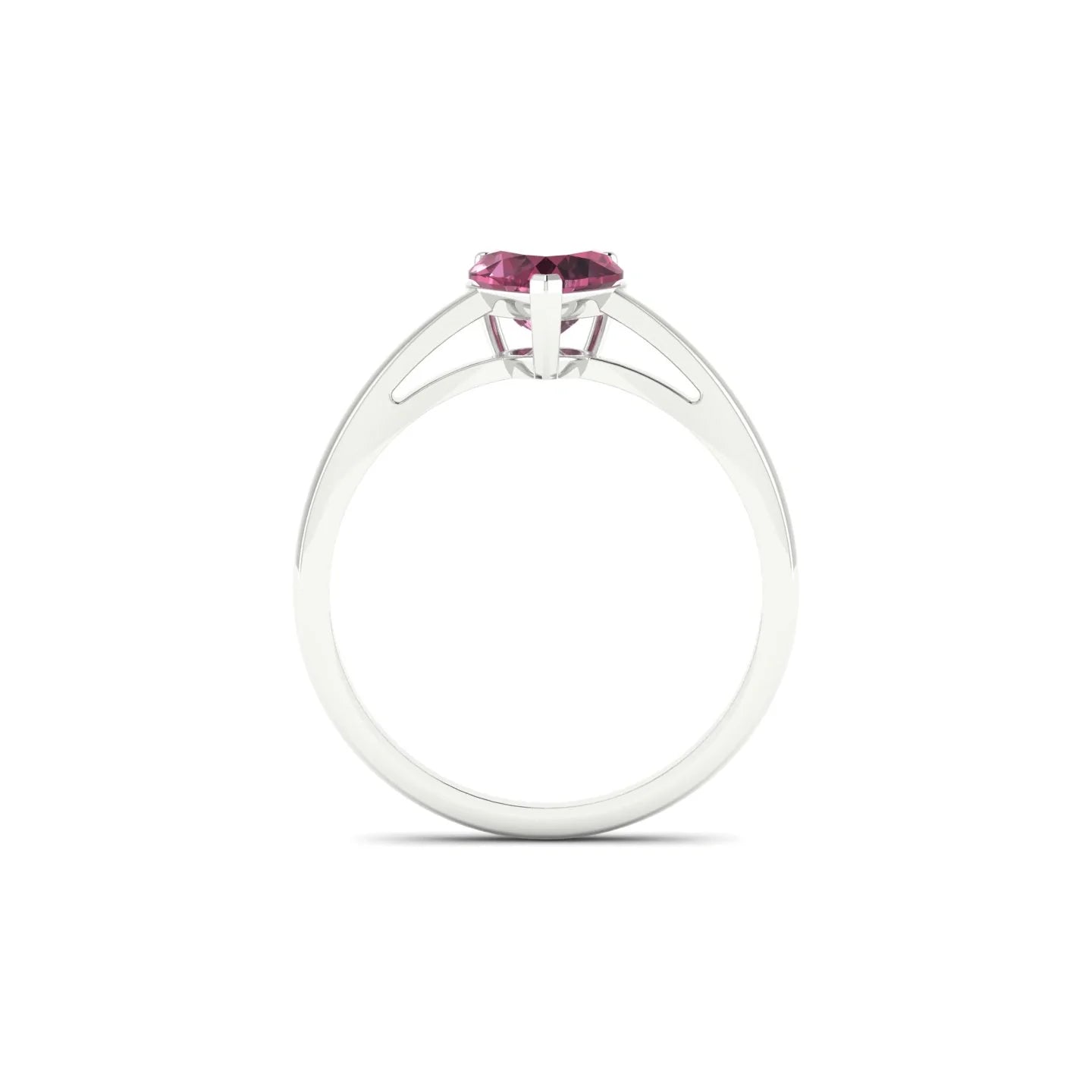 Zenith | 18k White Gold 6 mm Heart Rhodolite Ring