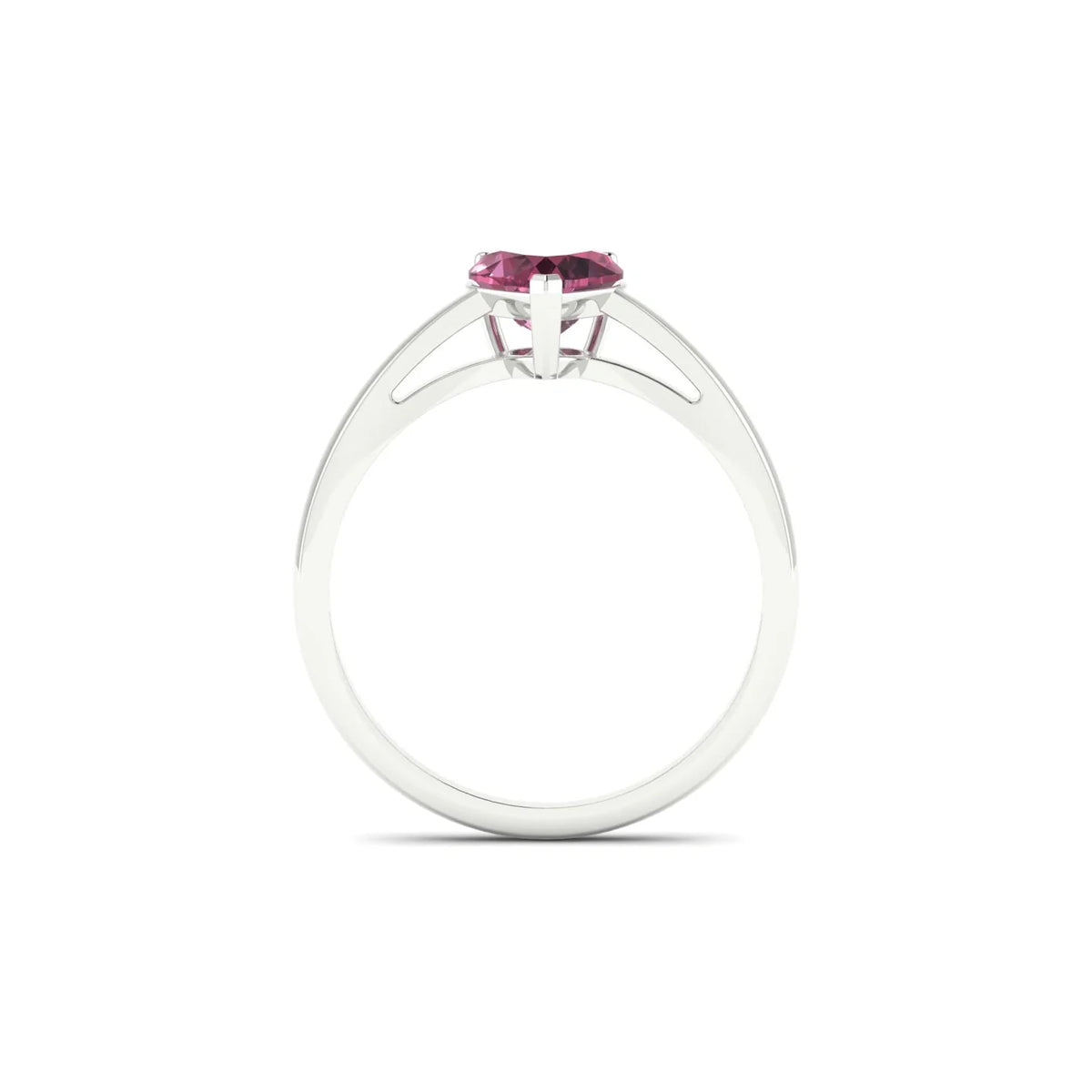 Zenith | 18k White Gold 6 mm Heart Rhodolite Ring