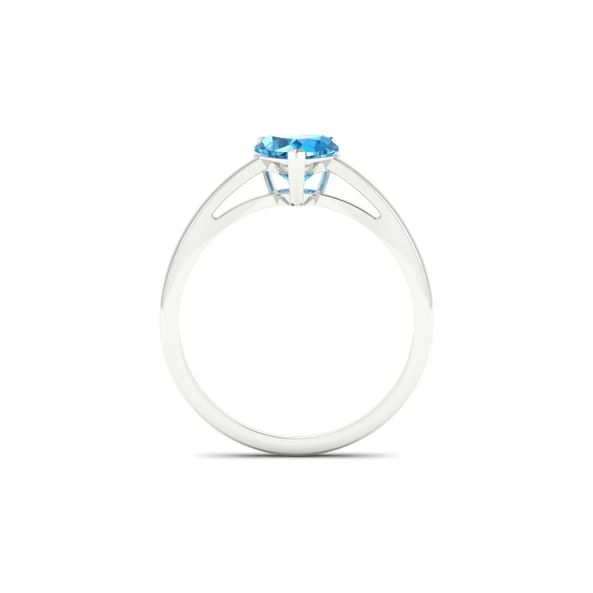 Zenith | 18k White Gold 6 mm Heart Topaz Ring