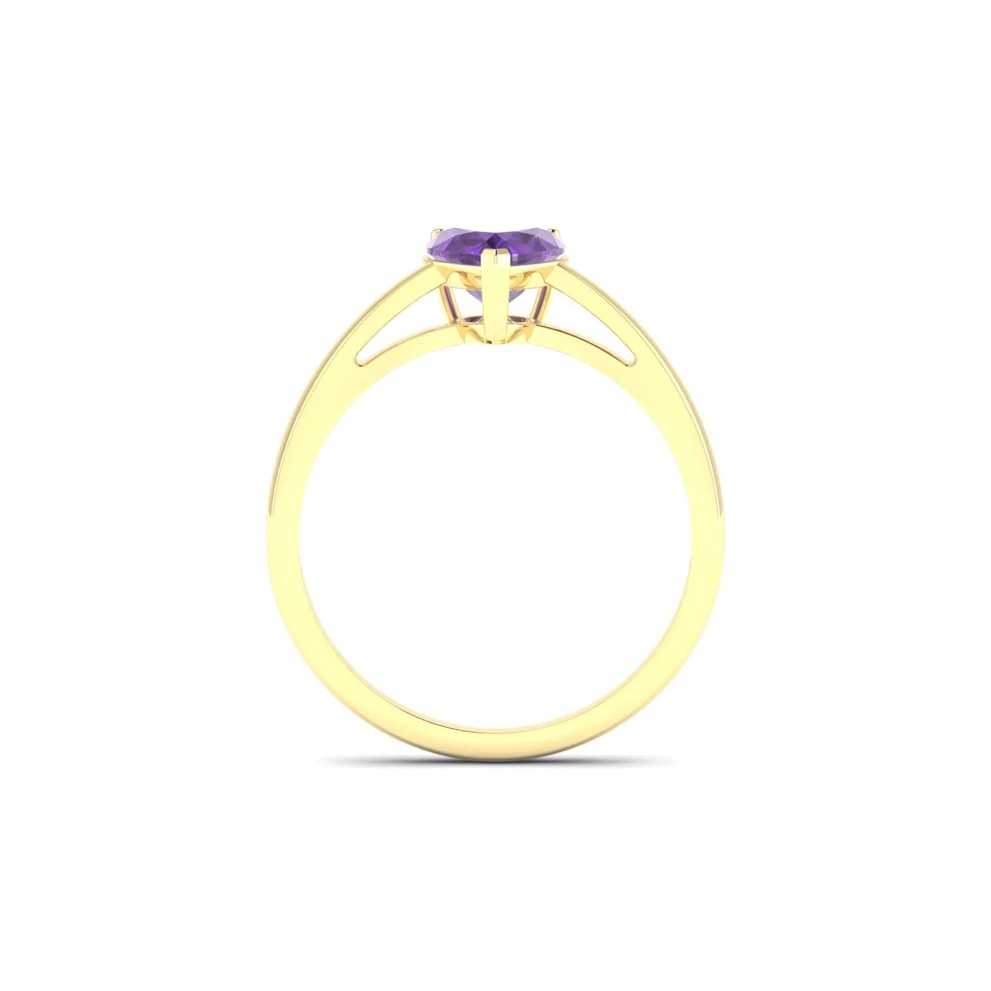 Zenith | 18k Yellow Gold 6 mm Heart Amethyst Ring