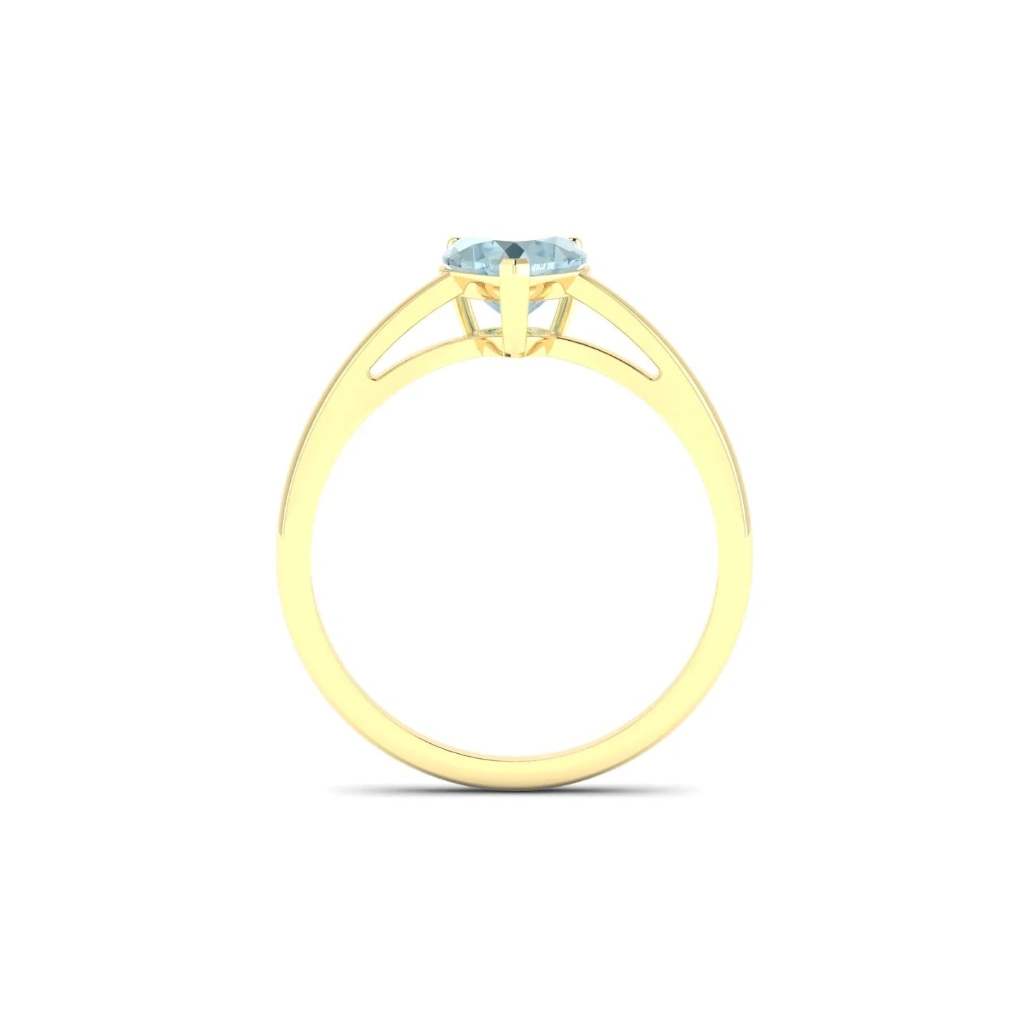 Zenith | 18k Yellow Gold 6 mm Heart Aquamarine Ring