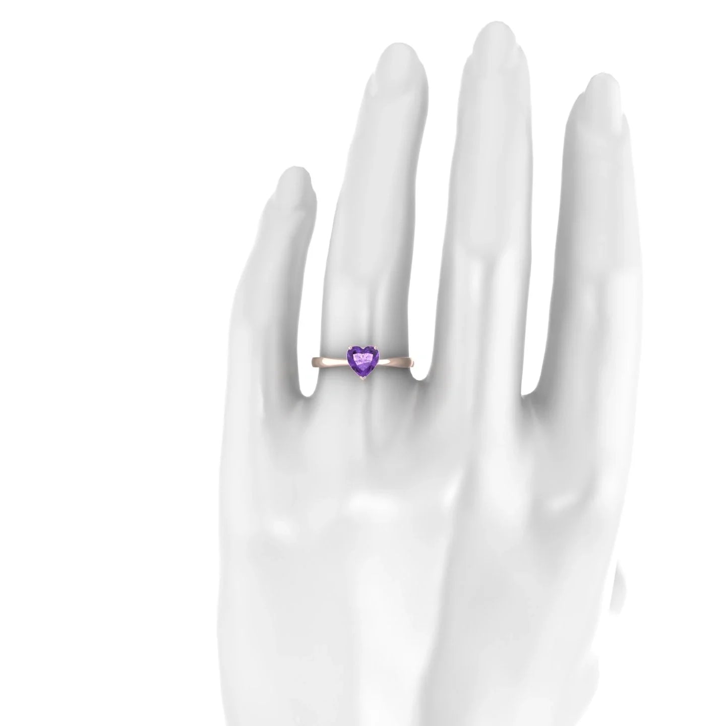 Zenith | 18k Rose Gold 6 mm Heart Amethyst Ring