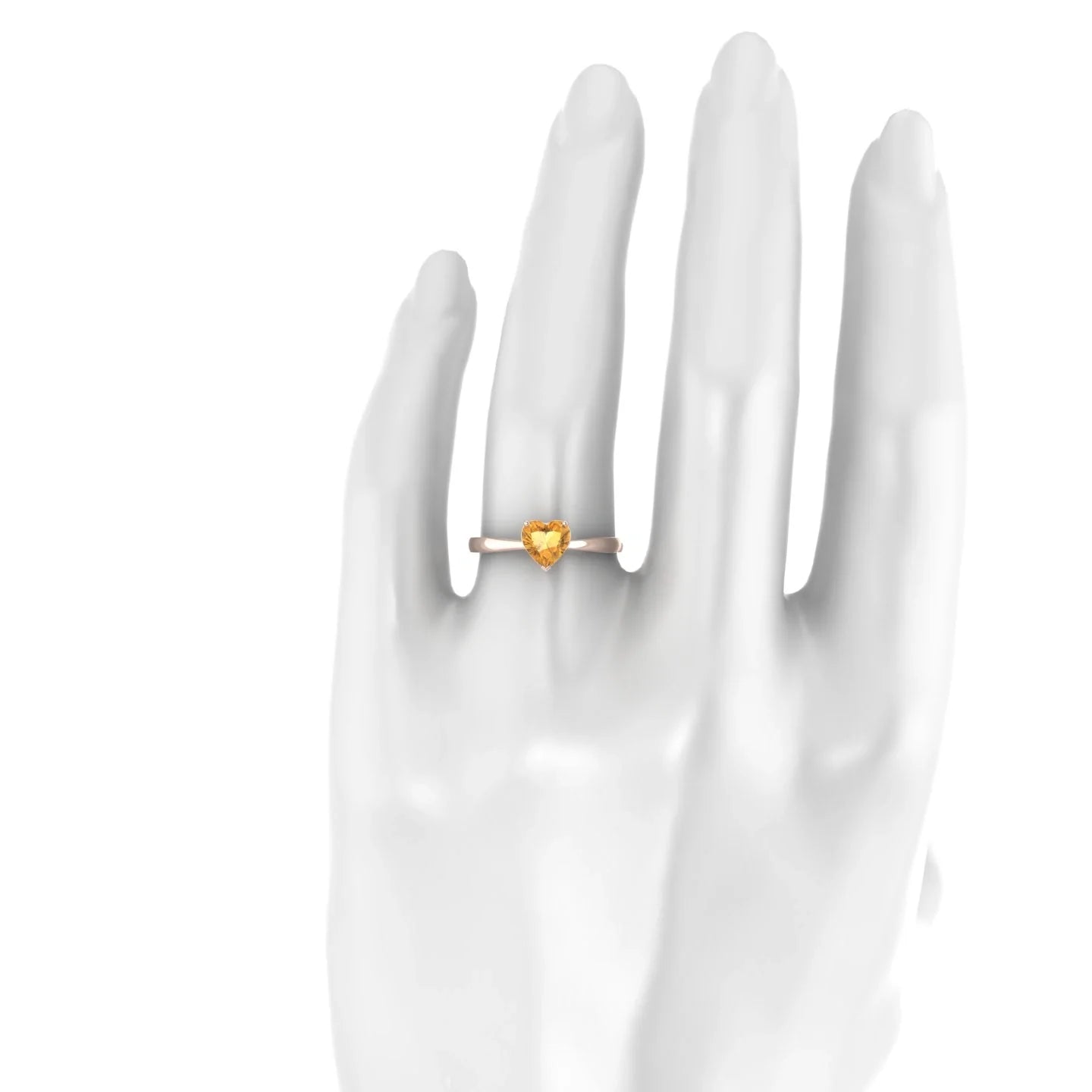 Zenith | 18k Rose Gold 6 mm Heart Citrine Ring
