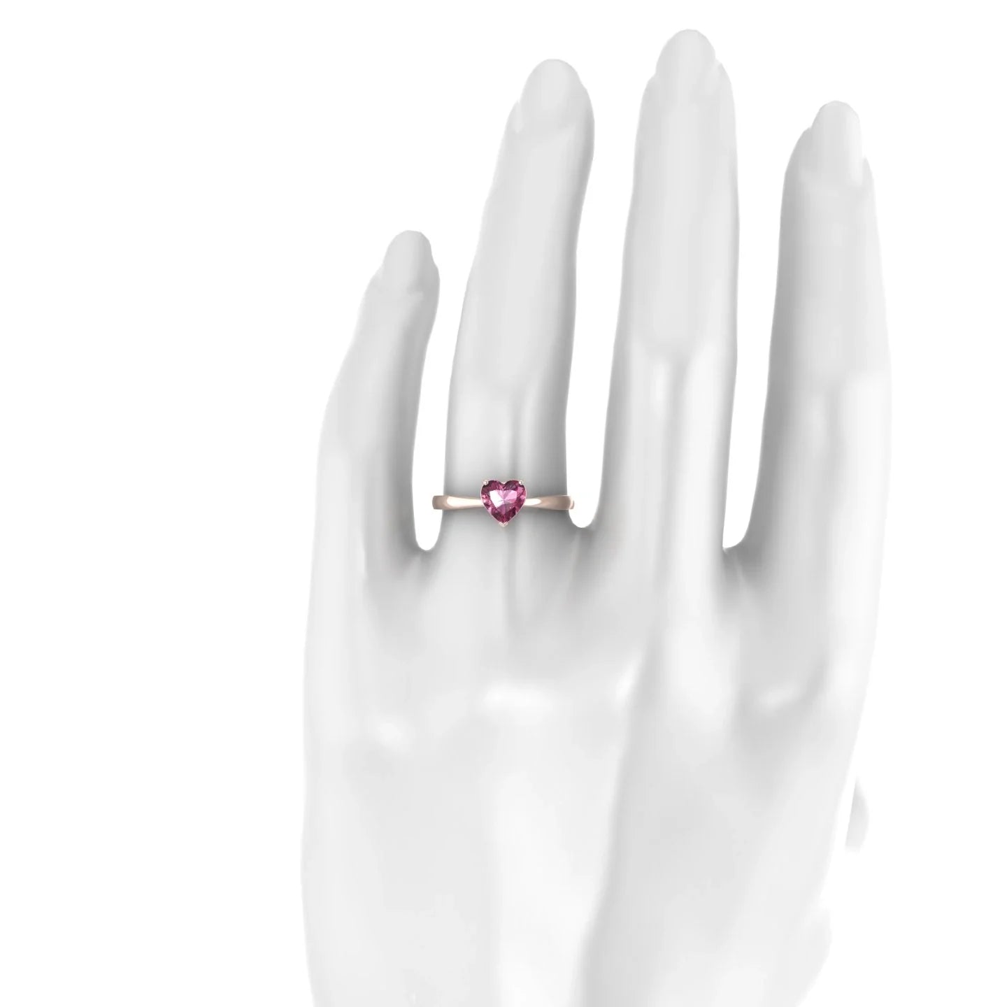 Zenith | 18k Rose Gold 6 mm Heart Rhodolite Ring