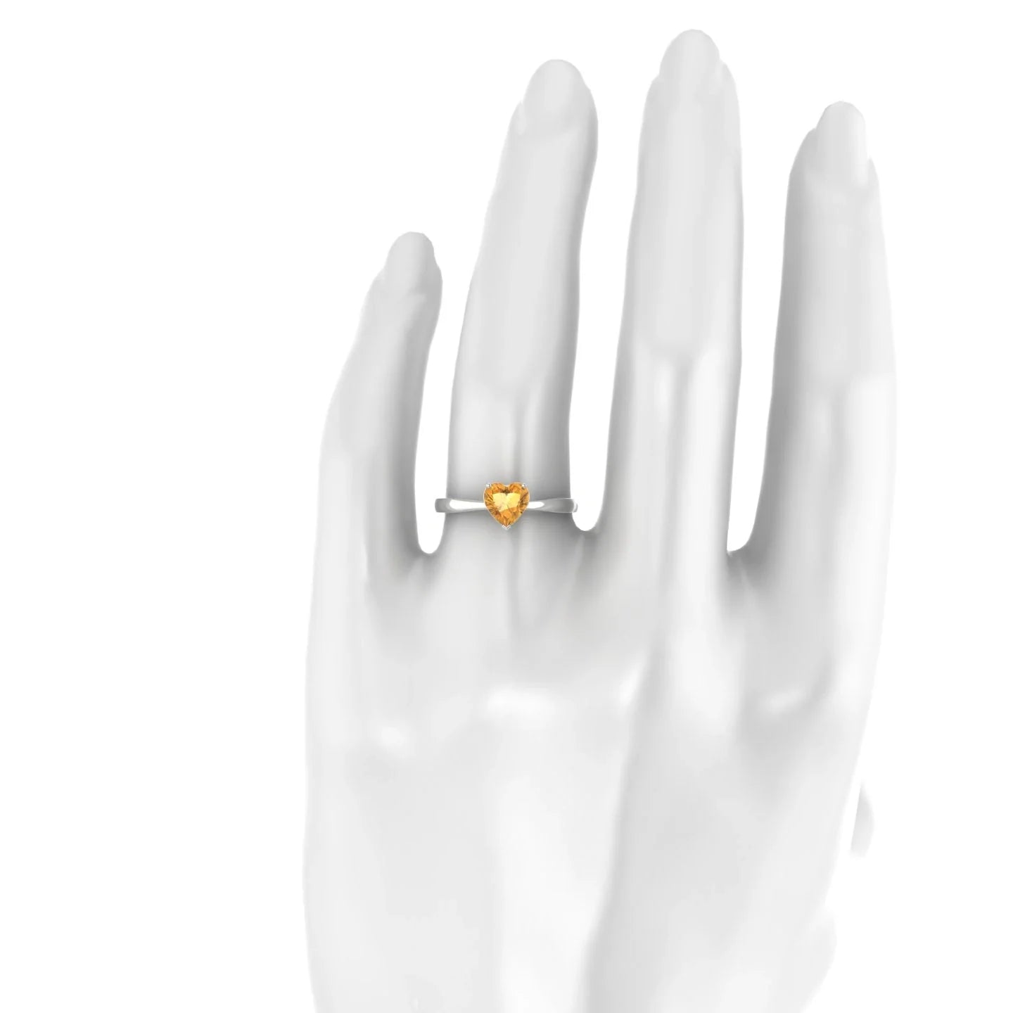 Zenith | 18k White Gold 6 mm Heart Citrine Ring