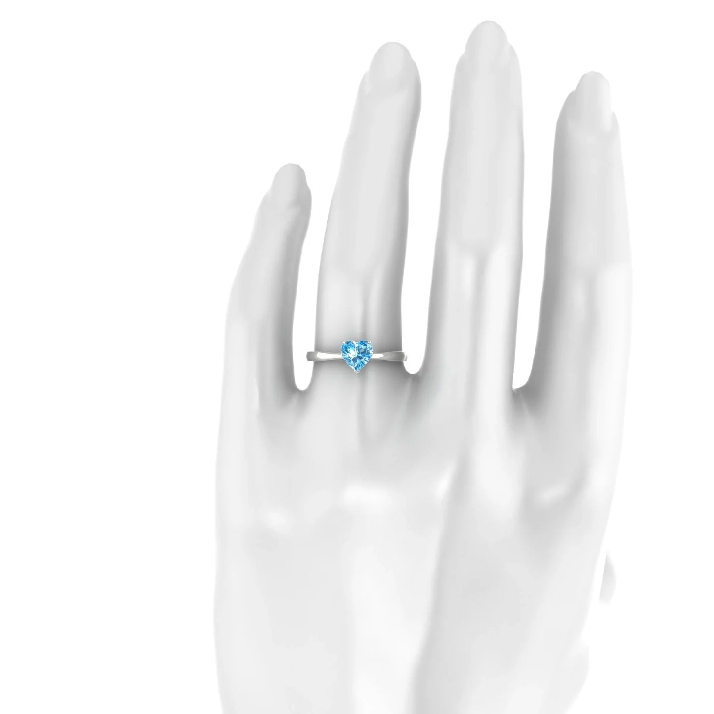 Zenith | 18k White Gold 6 mm Heart Topaz Ring