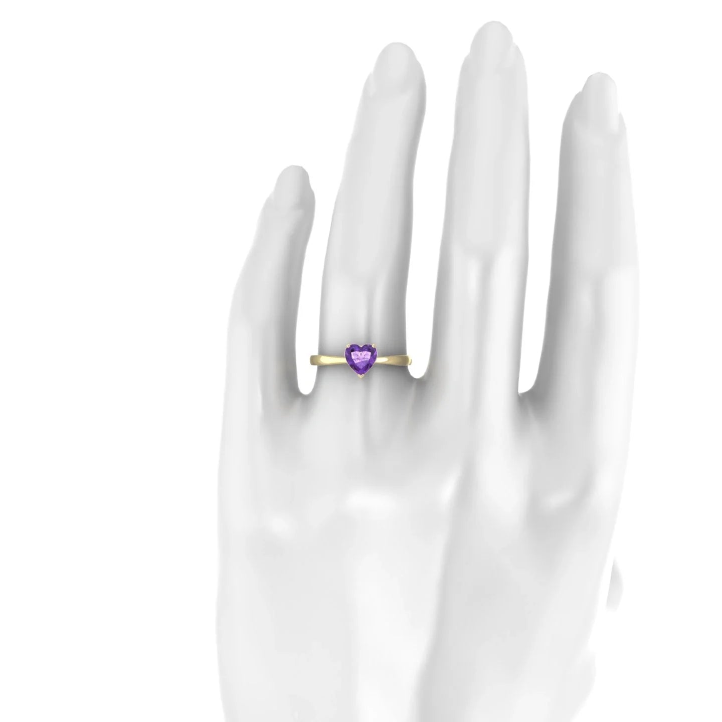 Zenith | 18k Yellow Gold 6 mm Heart Amethyst Ring