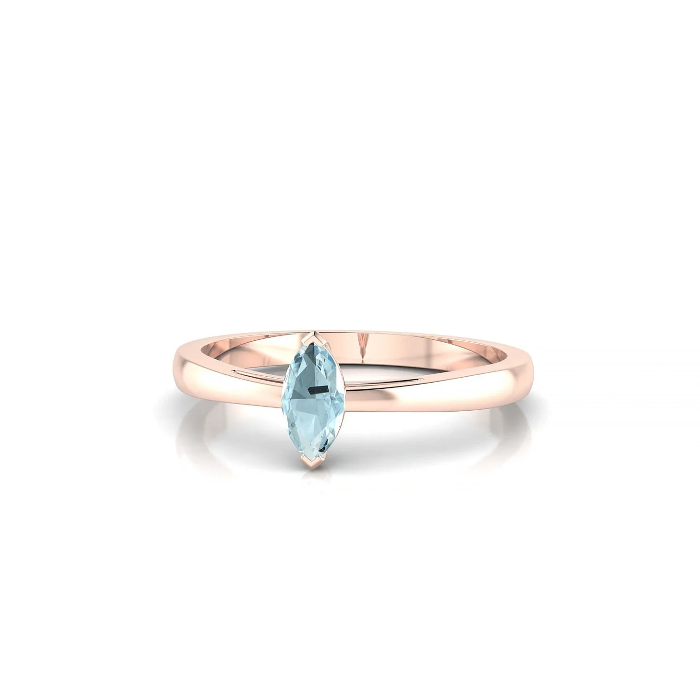Zenith | 18k Rose Gold 6 x 3 mm Marquise Aquamarine Ring