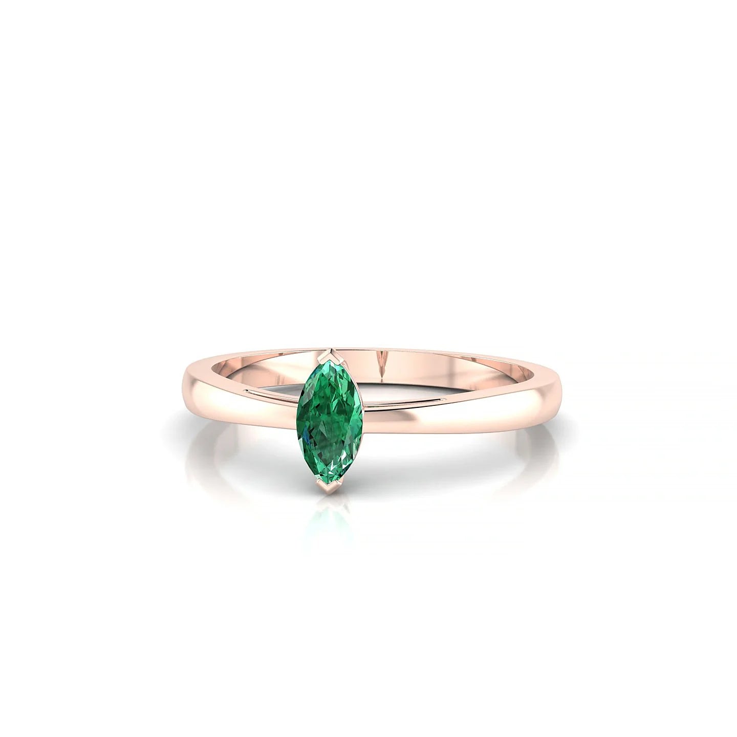 Zenith | 18k Rose Gold 6 x 3 mm Marquise Emerald Ring