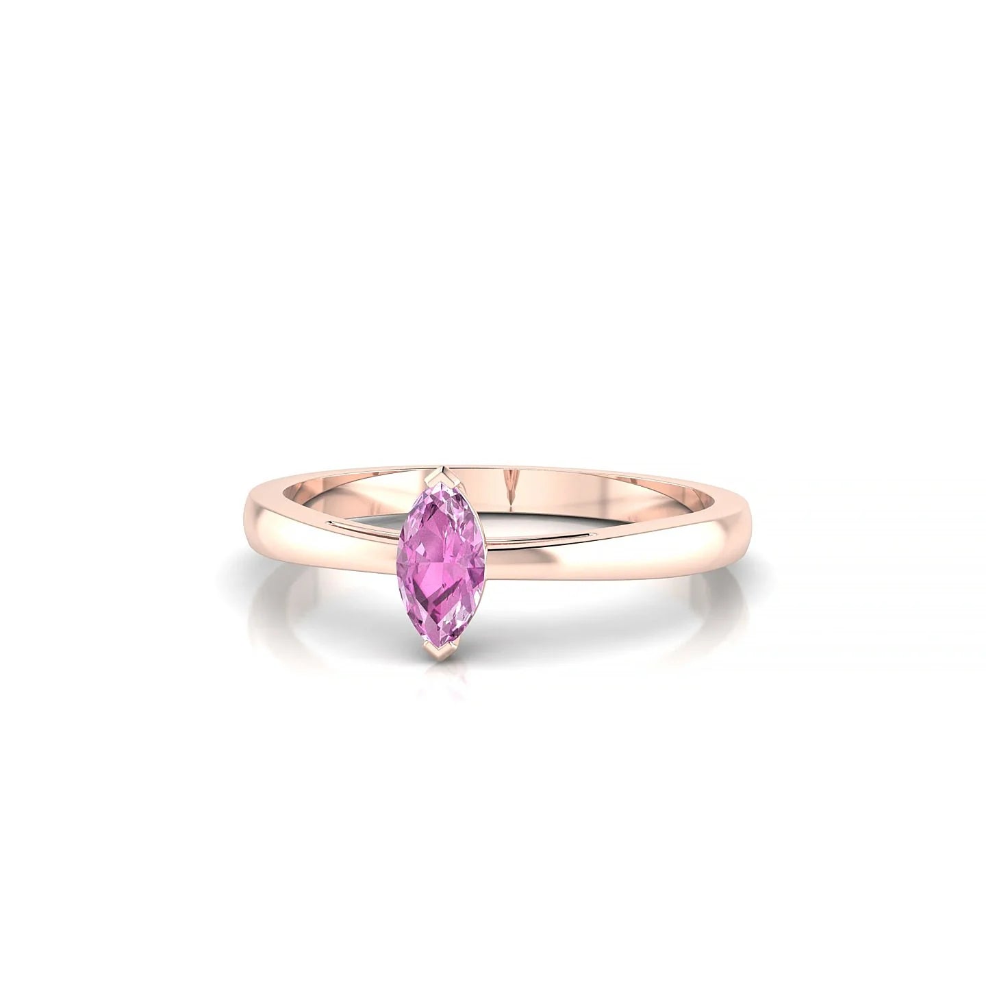 Zenith | 18k Rose Gold 6 x 3 mm Marquise Pink Sapphire Ring