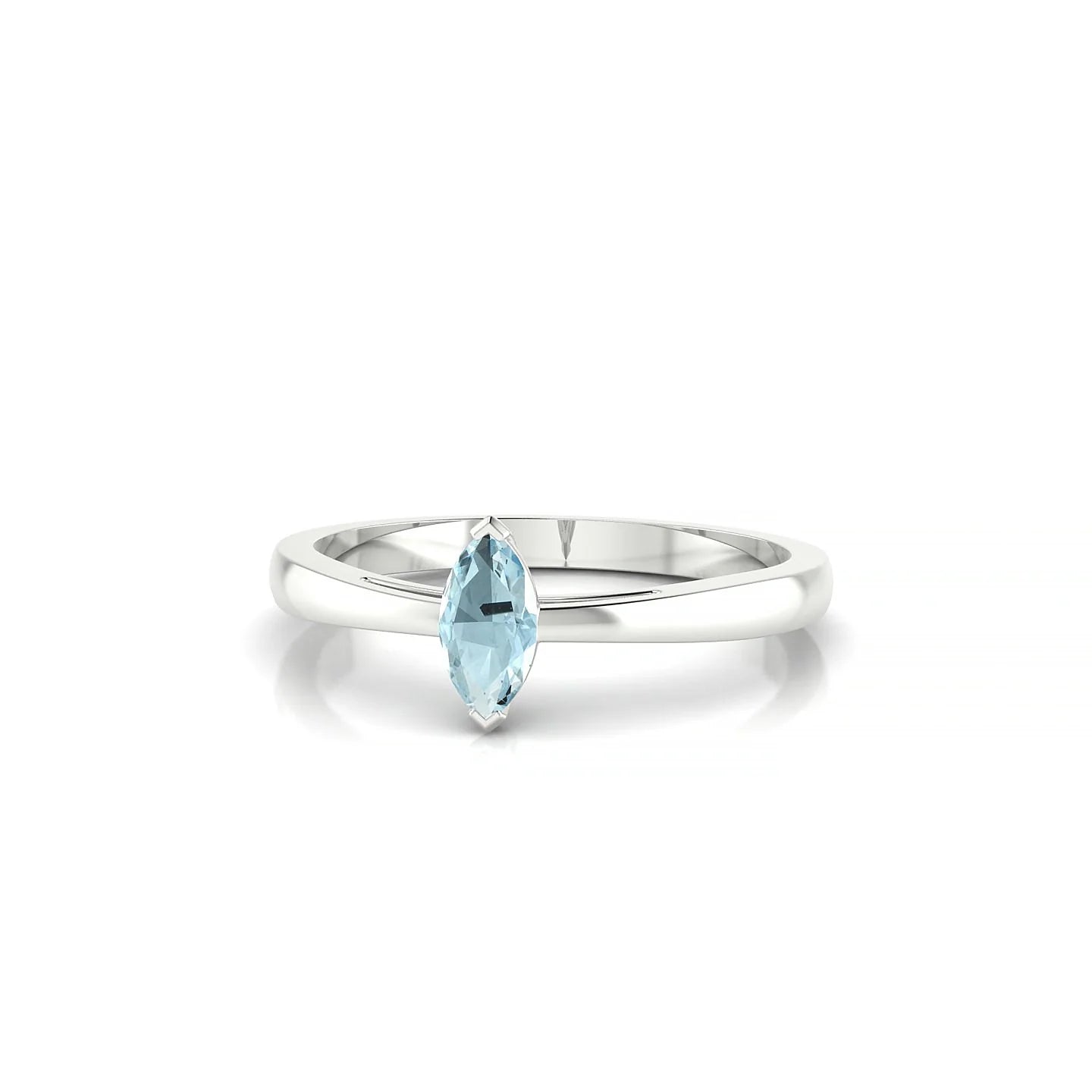 Zenith | 18k White Gold 6 x 3 mm Marquise Aquamarine Ring