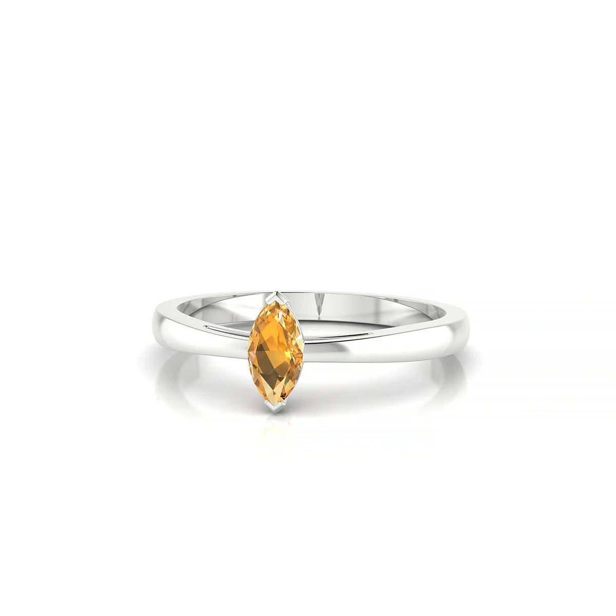 Zenith | 18k White Gold 6 x 3 mm Marquise Citrine Ring