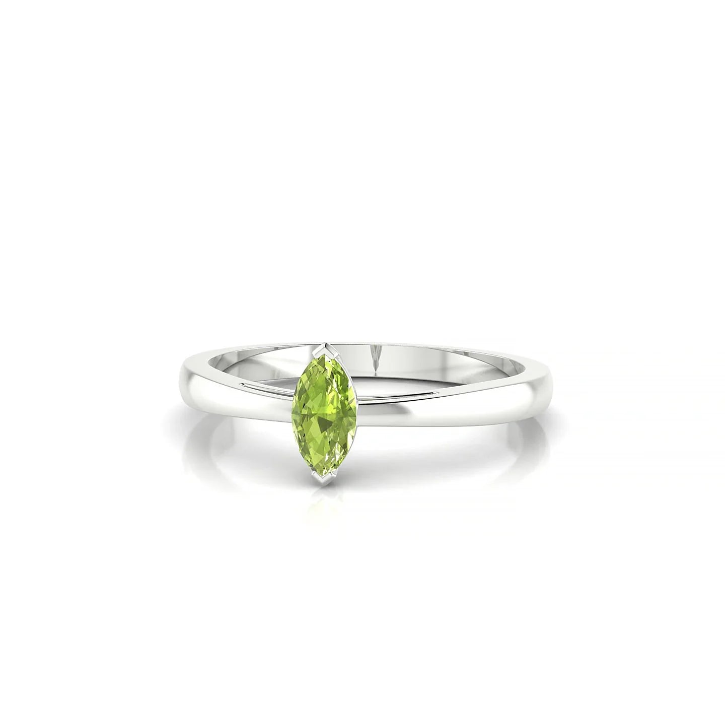 Zenith | 18k White Gold 6 x 3 mm Marquise Peridot Ring