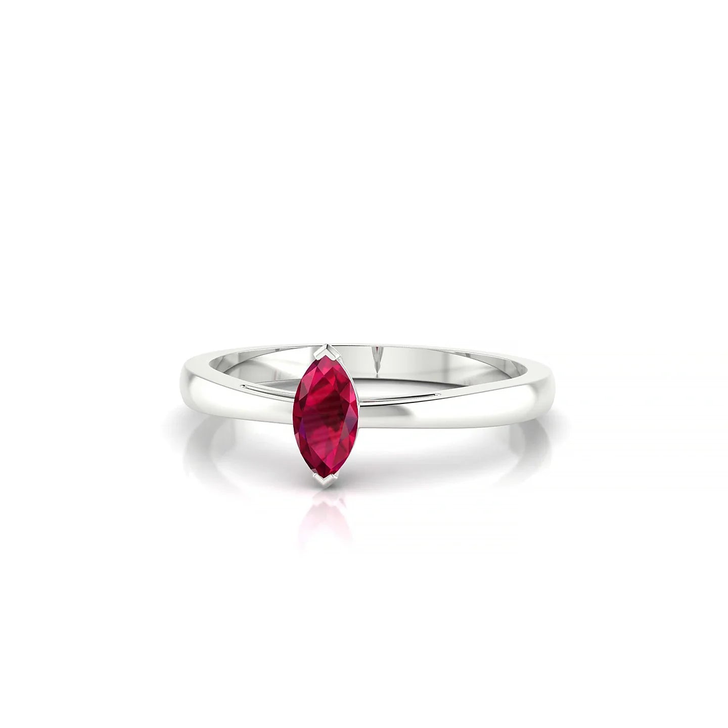 Zenith | 18k White Gold 6 x 3 mm Marquise Ruby Ring