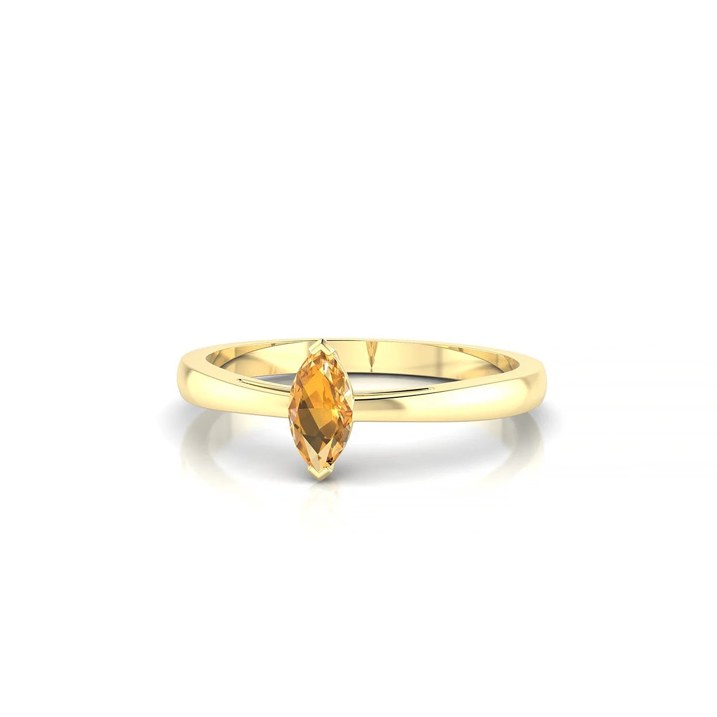 Zenith | 18k Yellow Gold 6 x 3 mm Marquise Citrine Ring