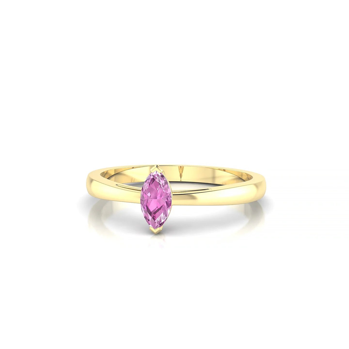Zenith | 18k Yellow Gold 6 x 3 mm Marquise Pink Sapphire Ring