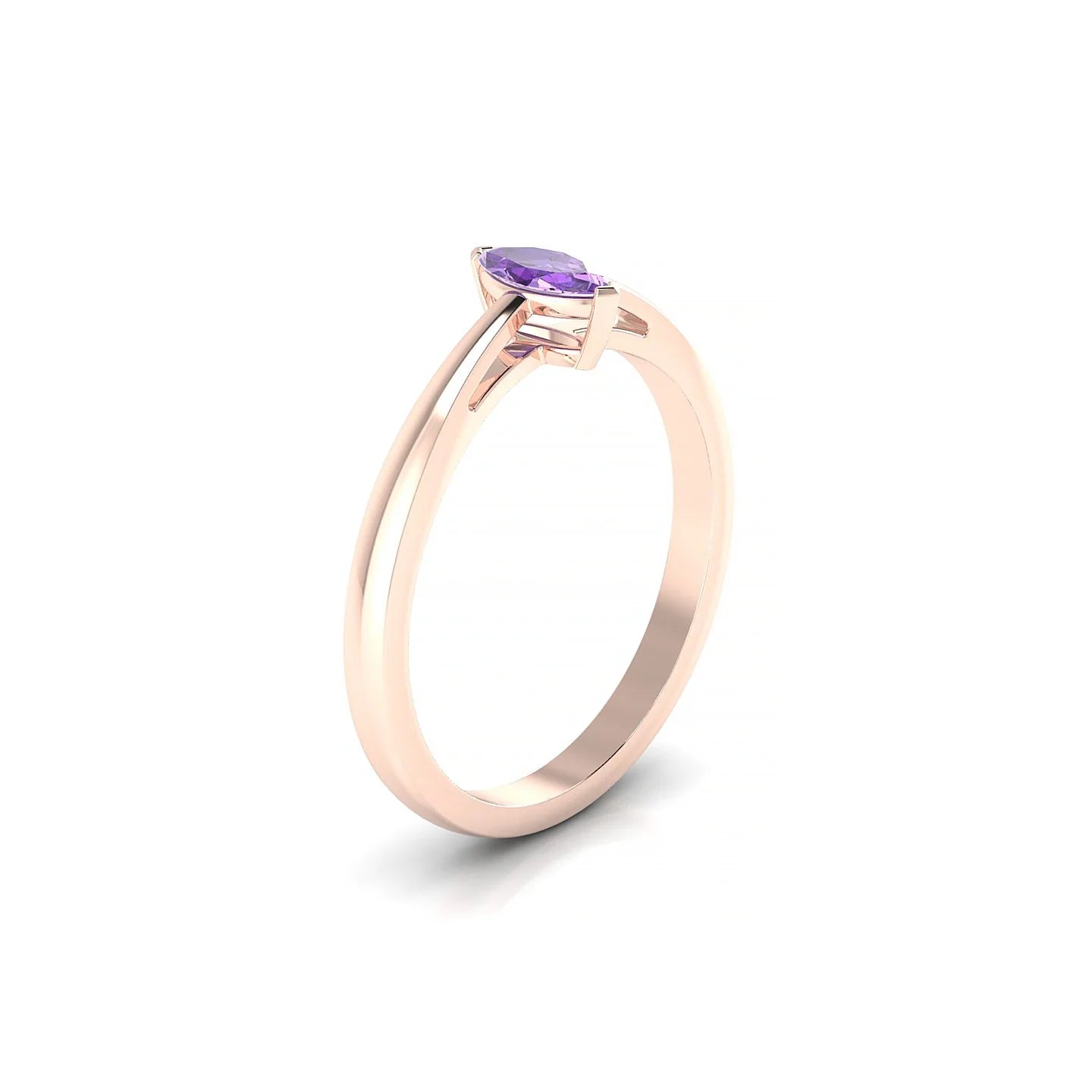 Zenith | 18k Rose Gold 6 x 3 mm Marquise Amethyst Ring