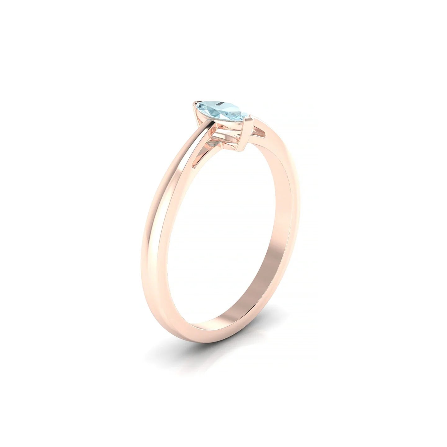 Zenith | 18k Rose Gold 6 x 3 mm Marquise Aquamarine Ring
